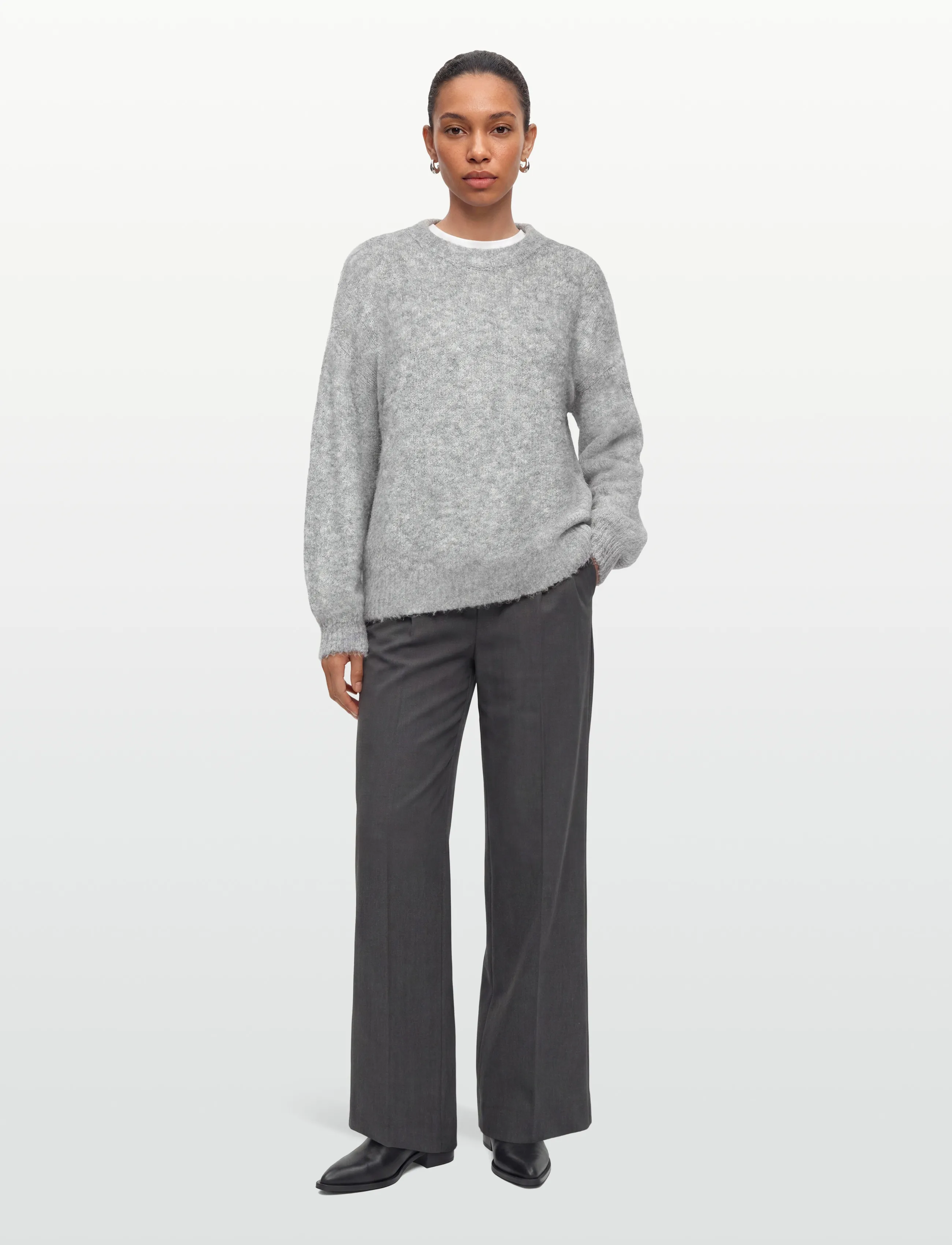 A-View Patrisia New Knit Pullover, M, Grey, Strik > Trøjer, Dame