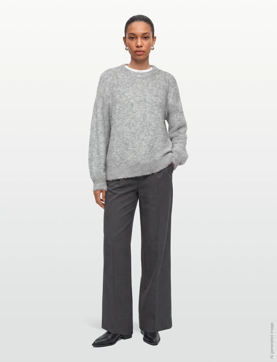 A-View - Patrisia new knit pullover - pullover - medium grey melange - 0