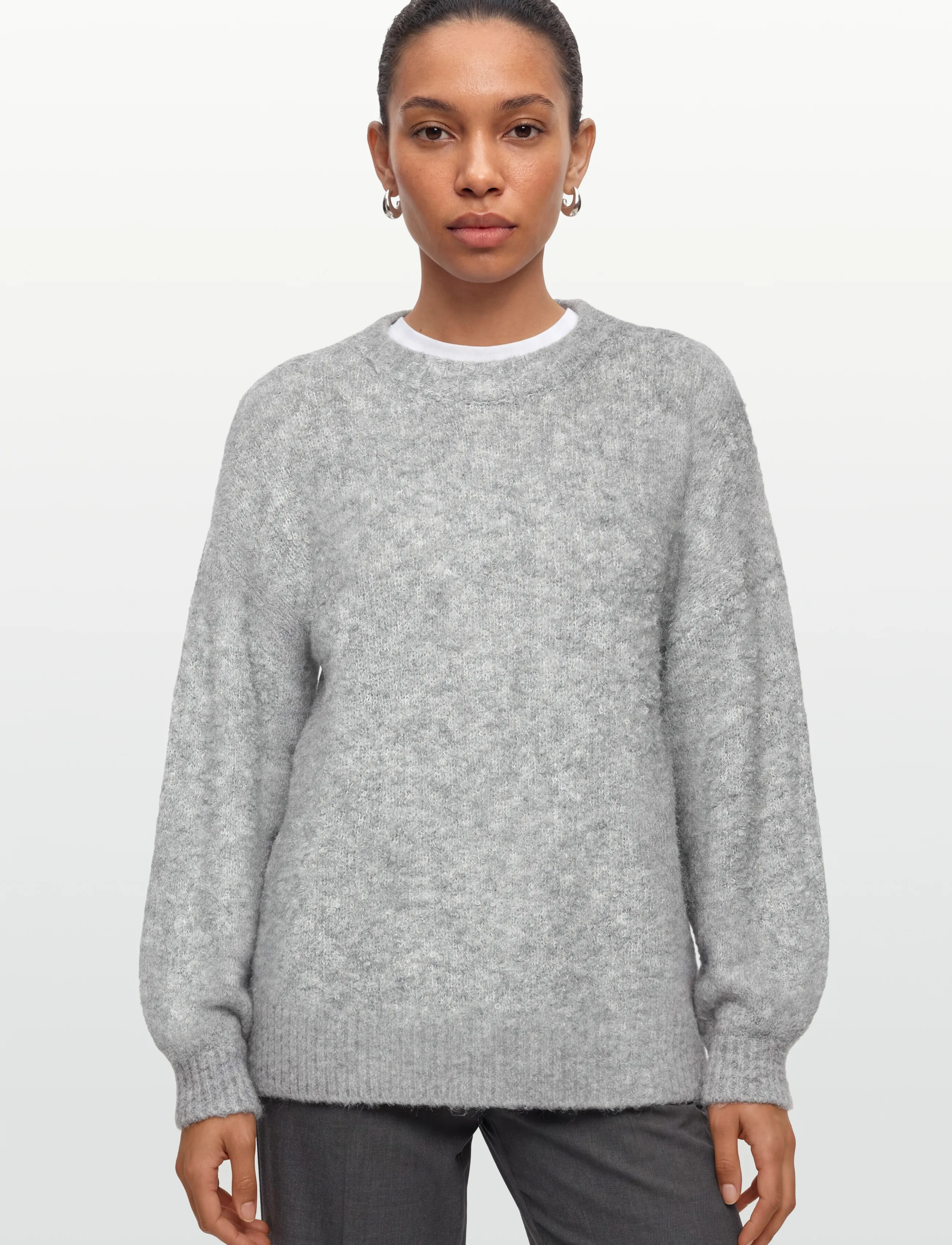 A-View - Patrisia new knit pullover - jumpers - medium grey melange - 3