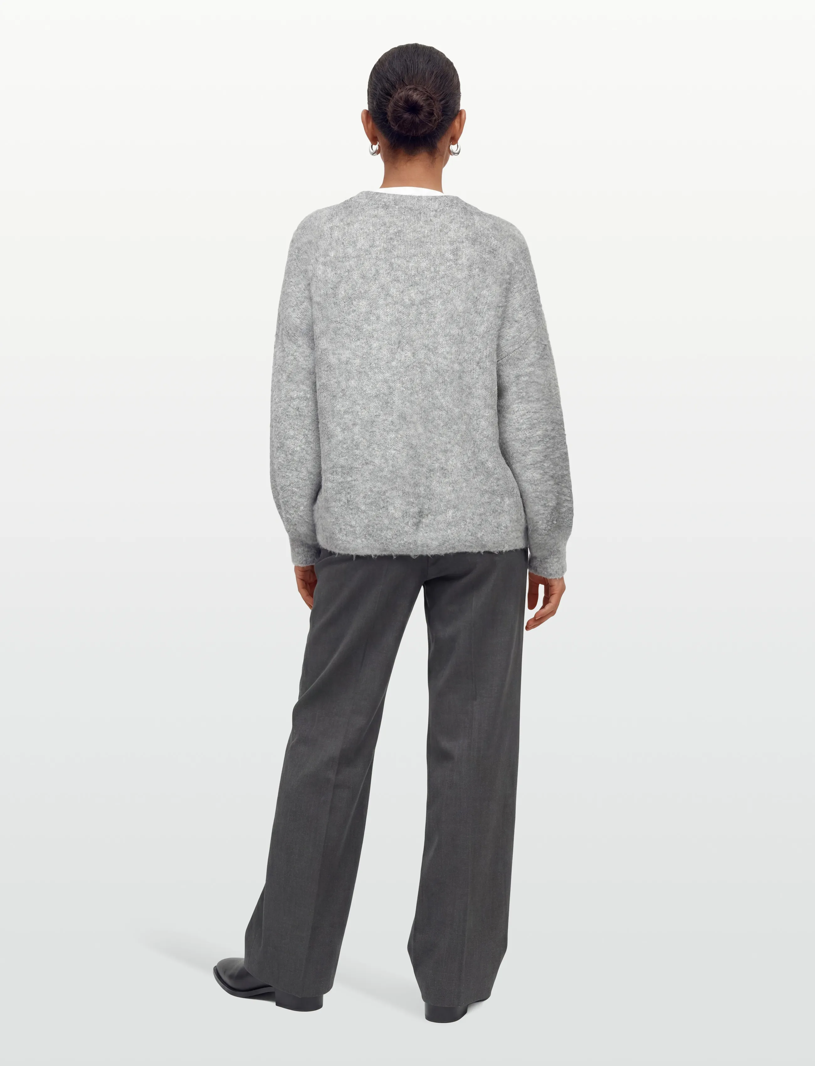 A-View - Patrisia new knit pullover - jumpers - medium grey melange - 4