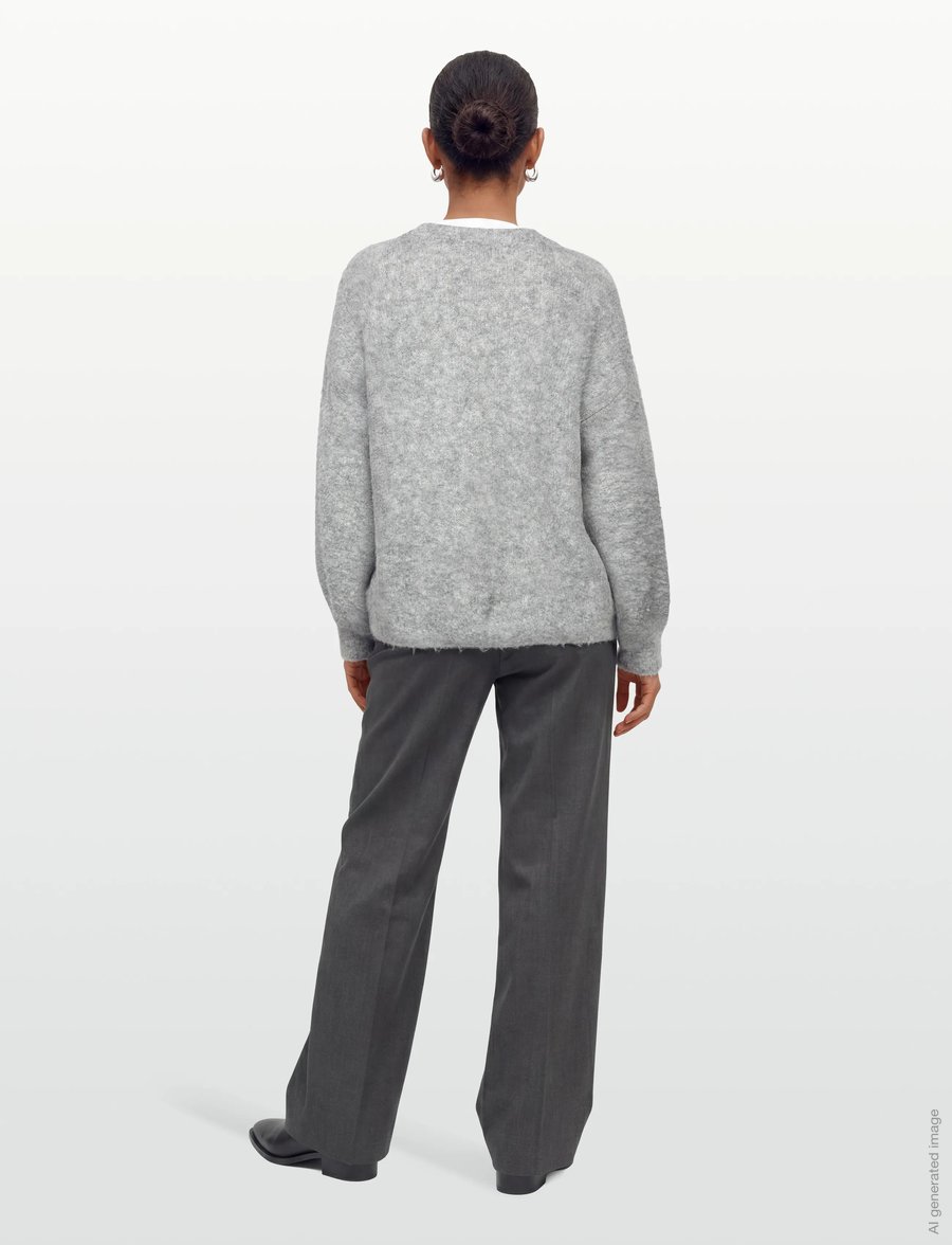 A-View - Patrisia new knit pullover - pullover - medium grey melange - 4