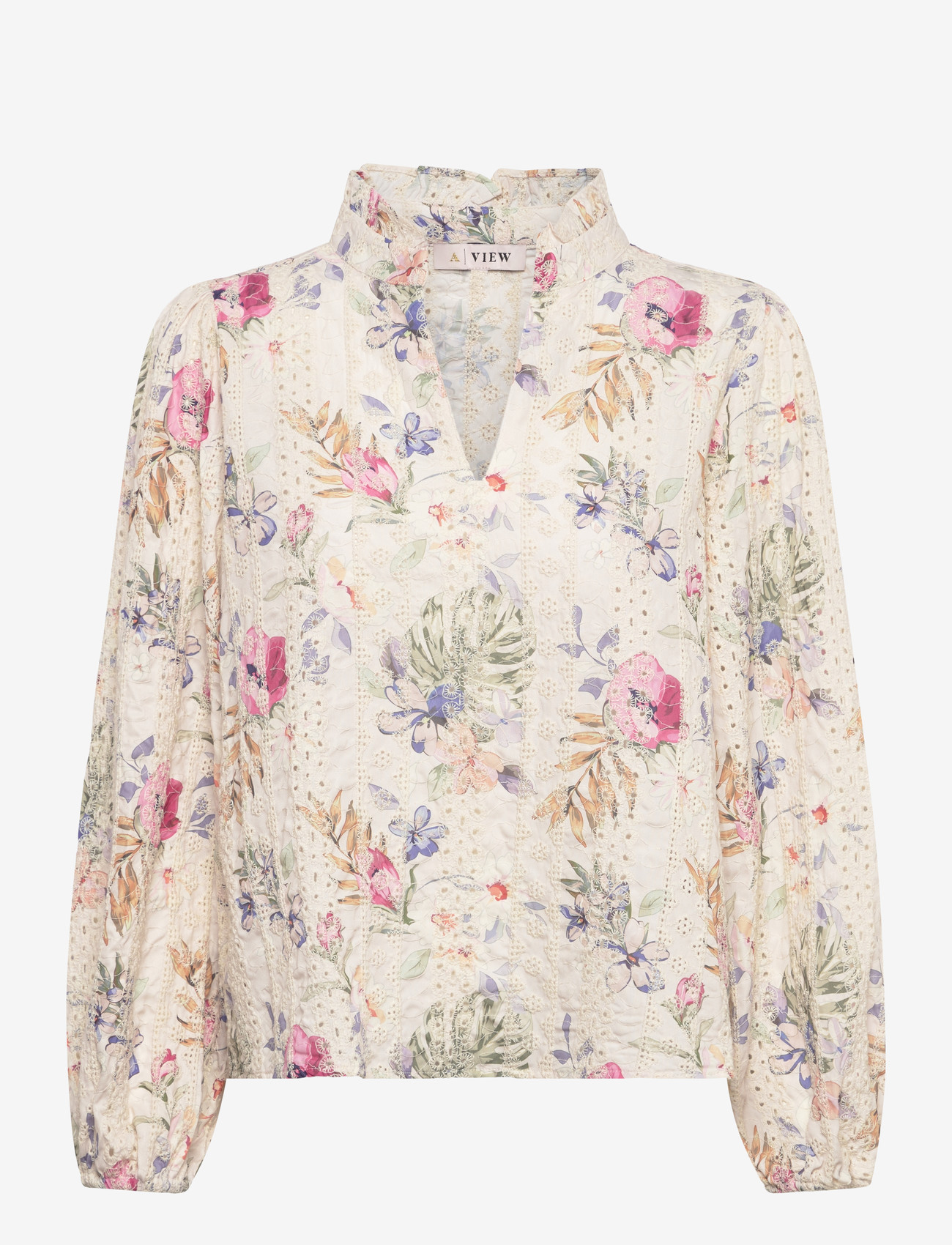 A-View - Grete blouse - sand/dusty green - 1