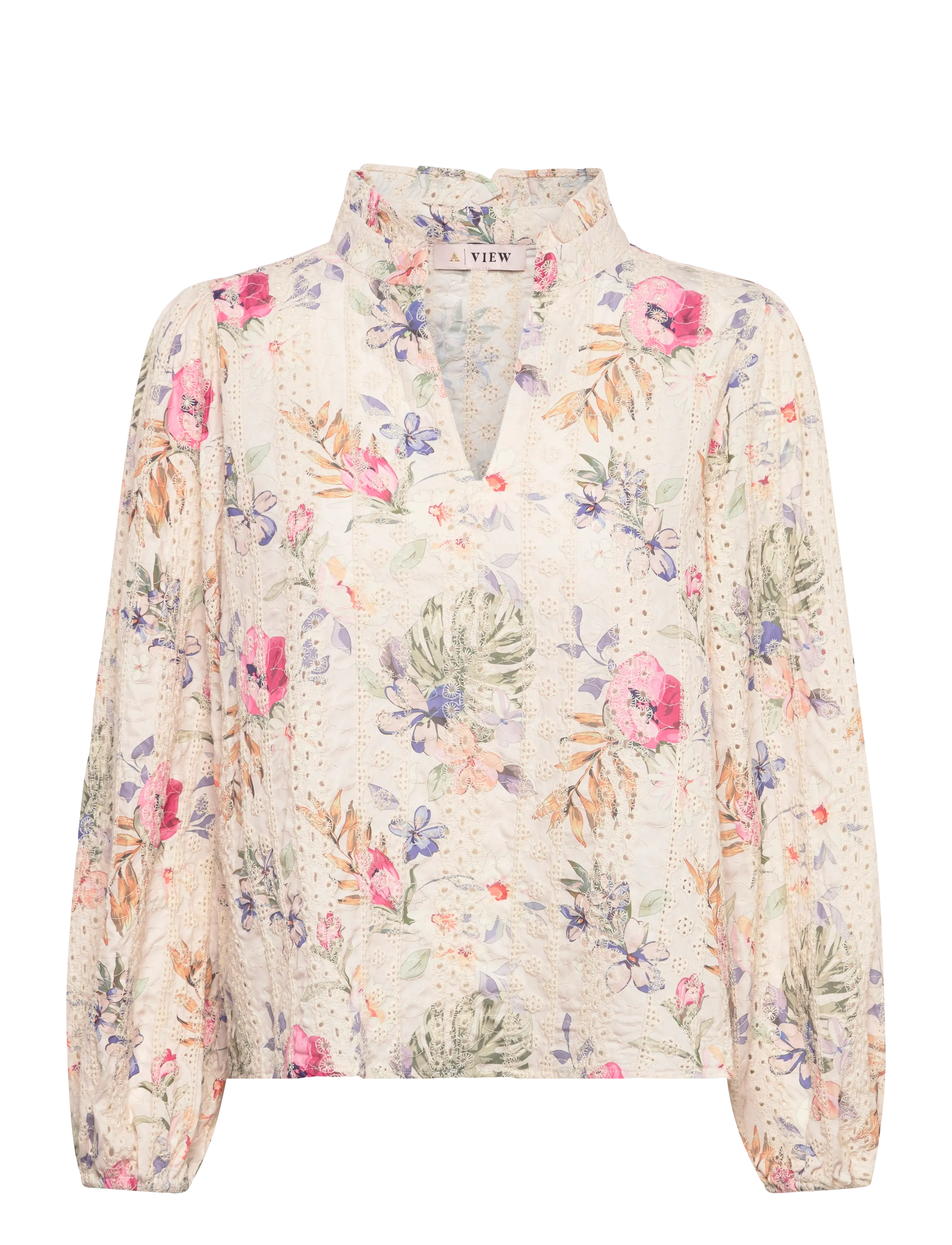 A-View Grete blouse - A-View - SAND/DUSTY GREEN / cream