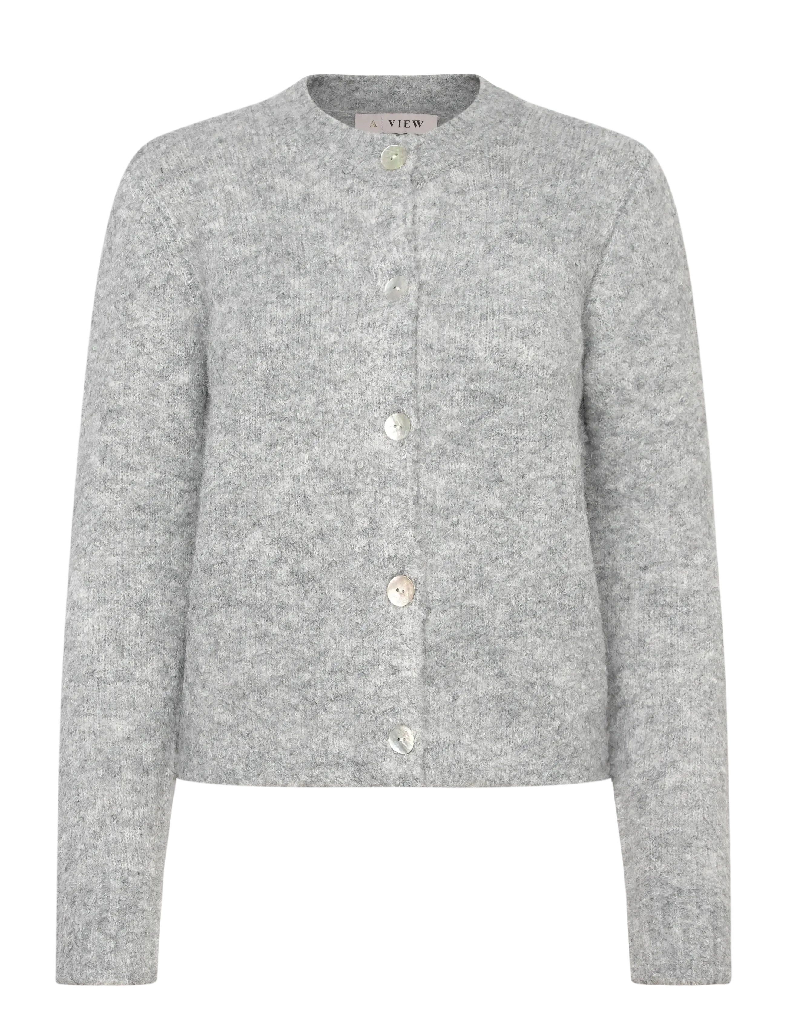 A-View Audrey new knit cardigan - Cardigans - MEDIUM GREY MELANGE / grey