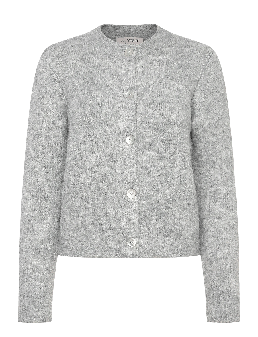 A-View - Audrey new knit cardigan - strickjacken - medium grey melange - 1
