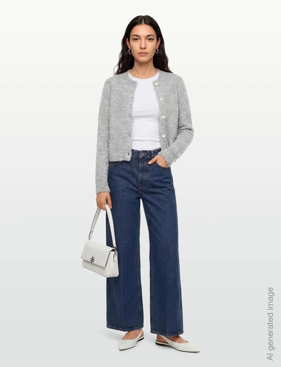 A-View - Audrey new knit cardigan - strickjacken - medium grey melange - 0