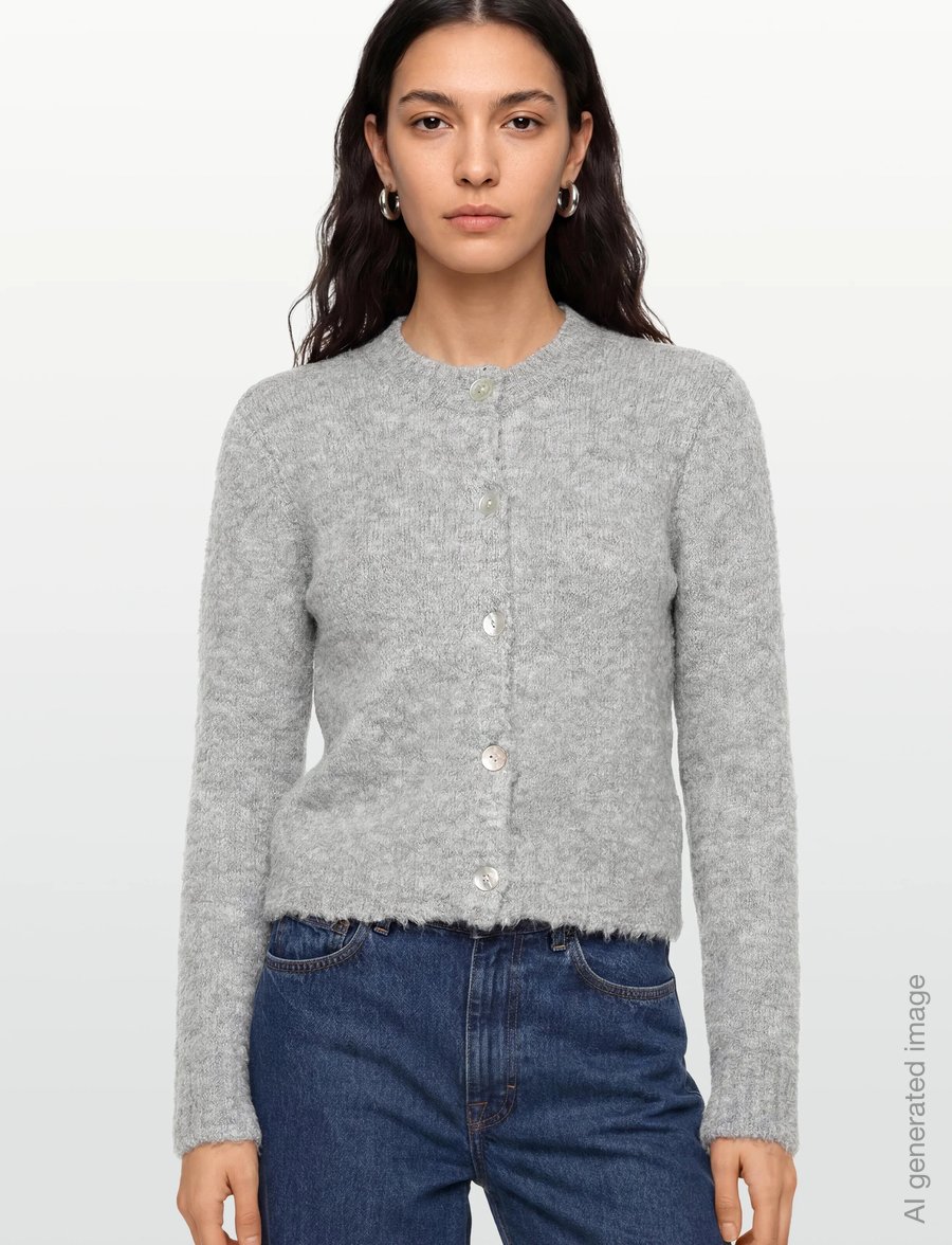 A-View - Audrey new knit cardigan - strickjacken - medium grey melange - 3