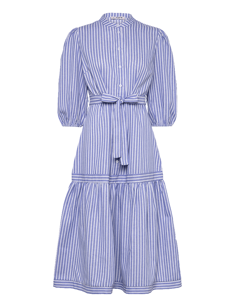 A-View - Katty dress - midiklänningar - blue/white stribe - 0