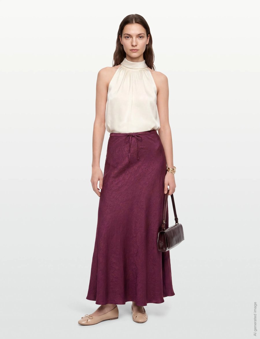 A-View - Emily skirt - satinröcke - bordeaux - 0