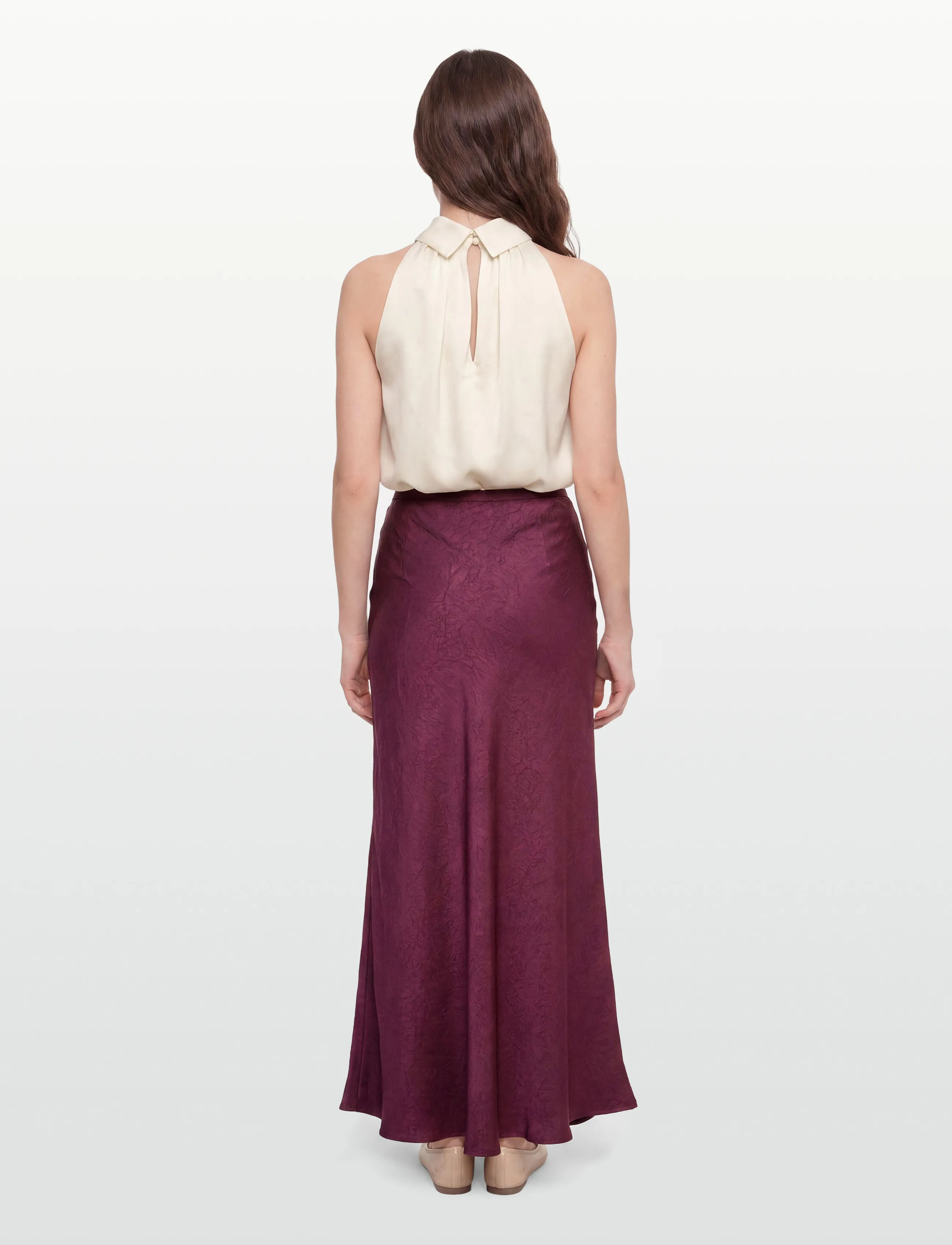 A-View - Emily skirt - satiinist seelikud - bordeaux - 4