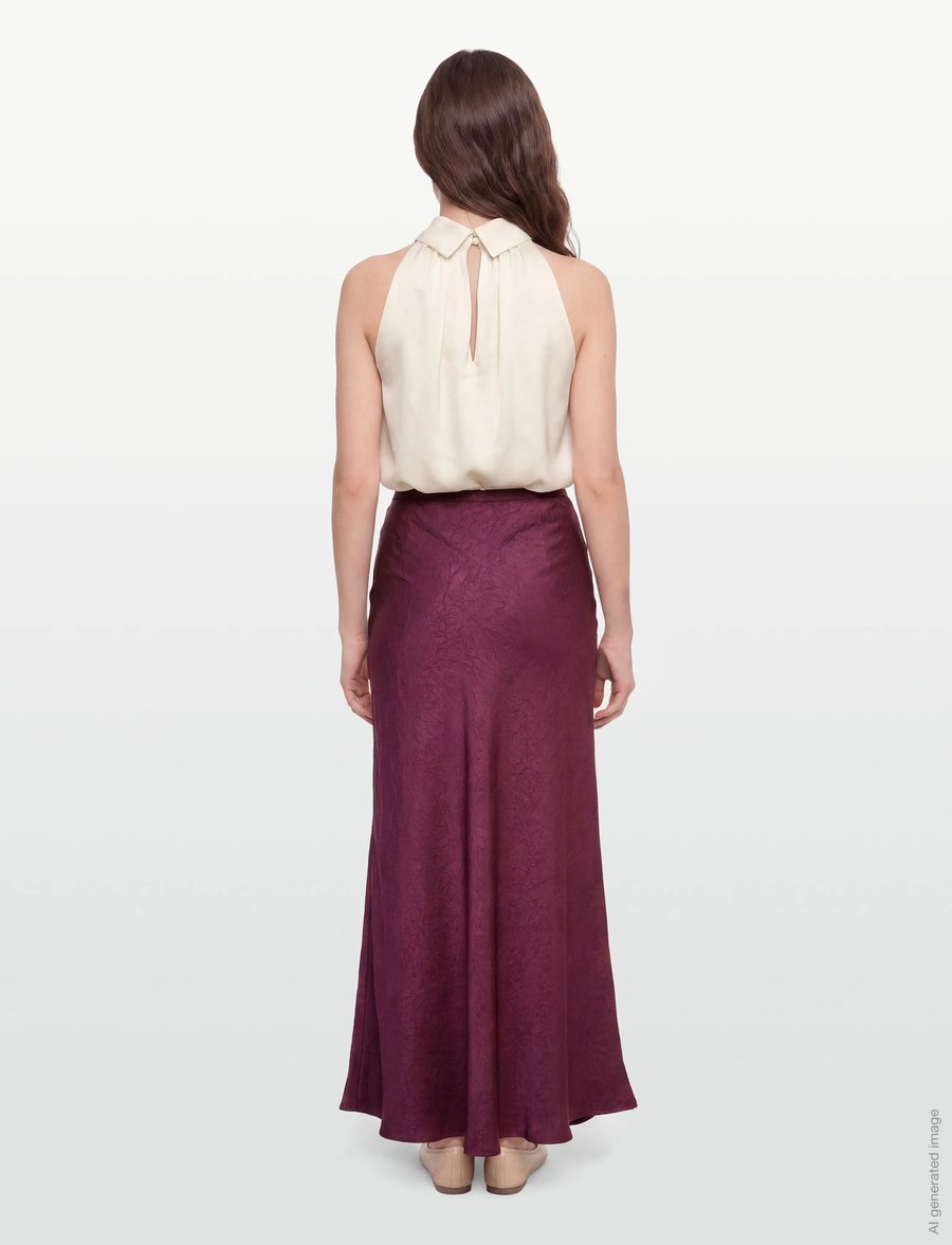 A-View - Emily skirt - satinröcke - bordeaux - 4