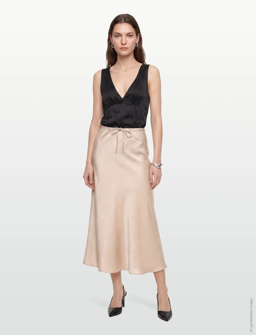 A-View - Emily skirt - satinröcke - champagne - 0