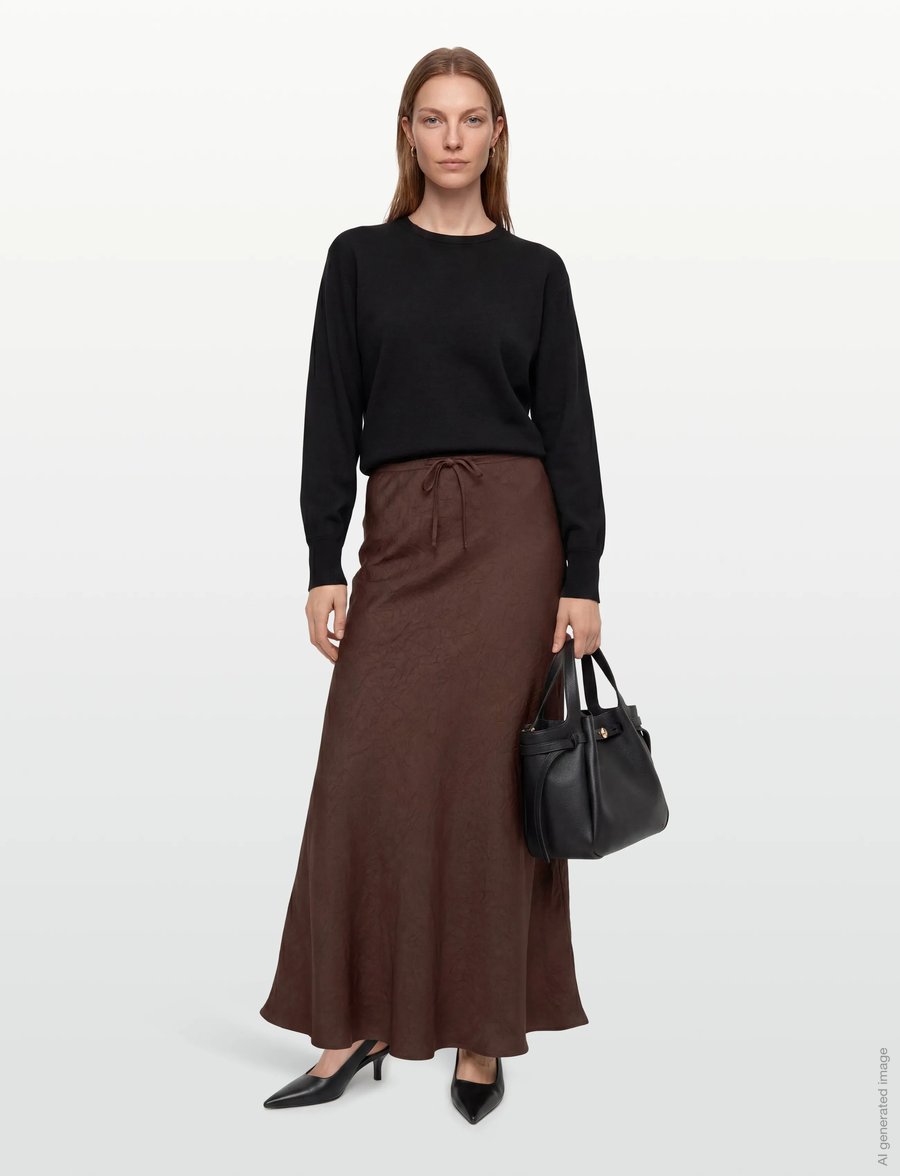 A-View - Emily skirt - satinröcke - dark brown - 0
