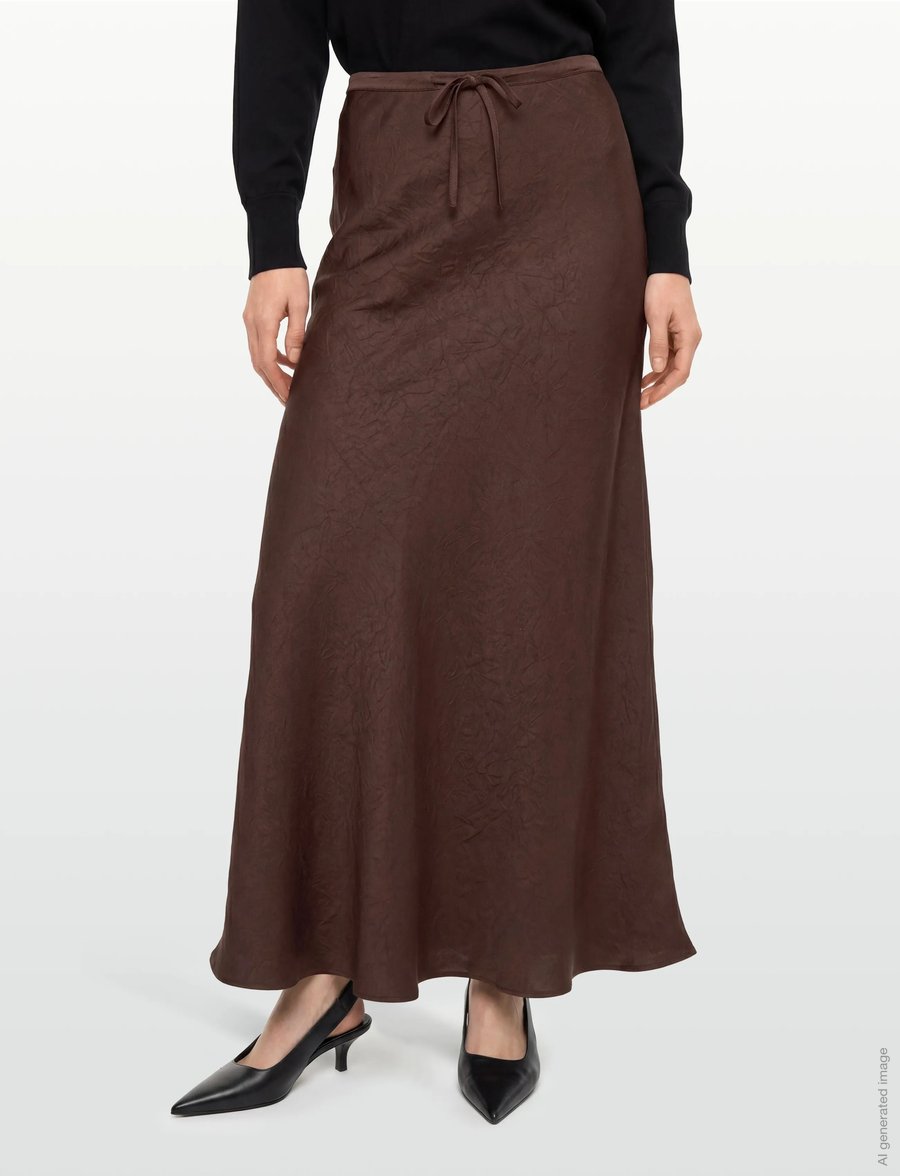 A-View - Emily skirt - satinröcke - dark brown - 3
