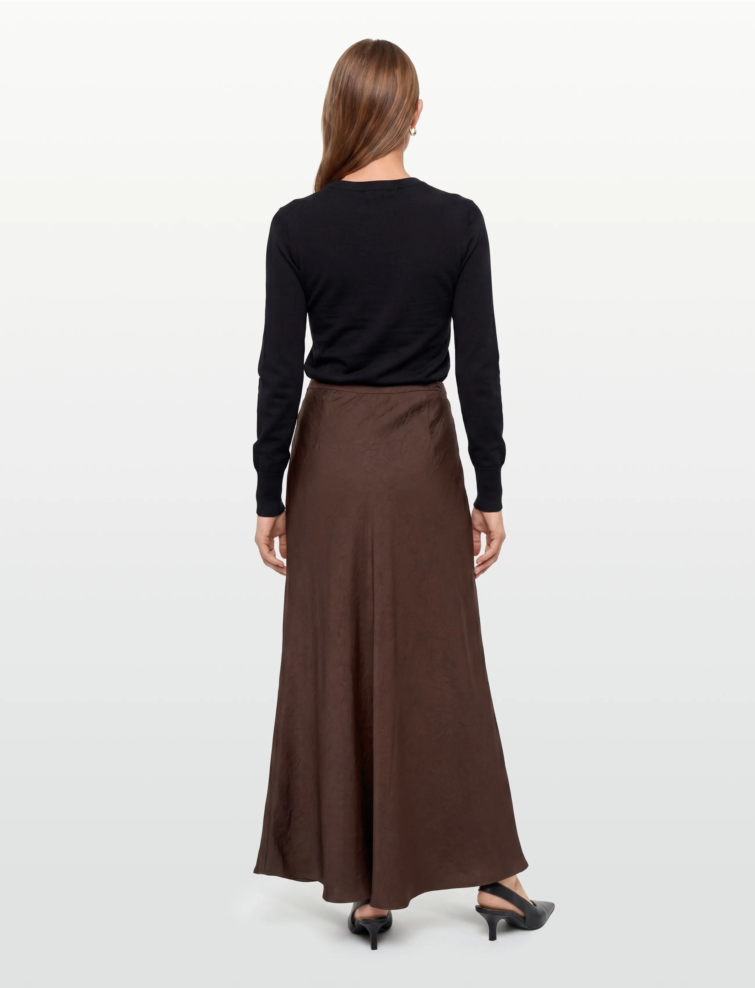 A-View - Emily skirt - satinröcke - dark brown - 4