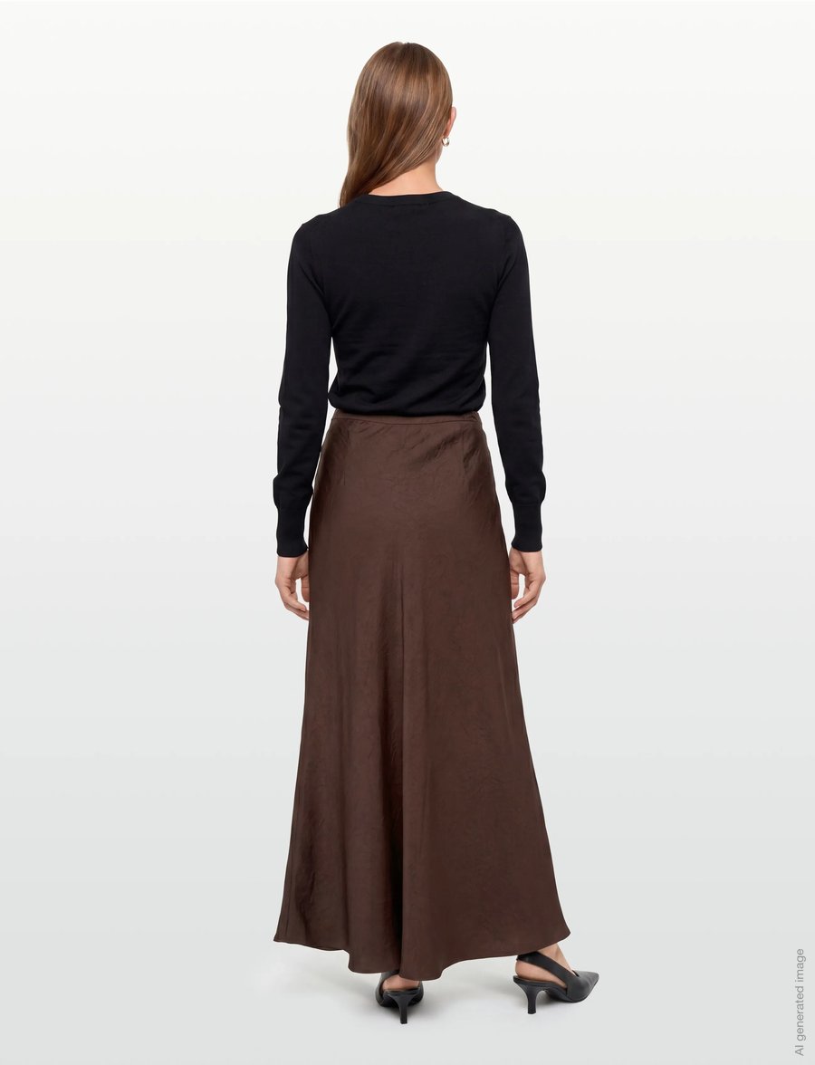 A-View - Emily skirt - satinröcke - dark brown - 4