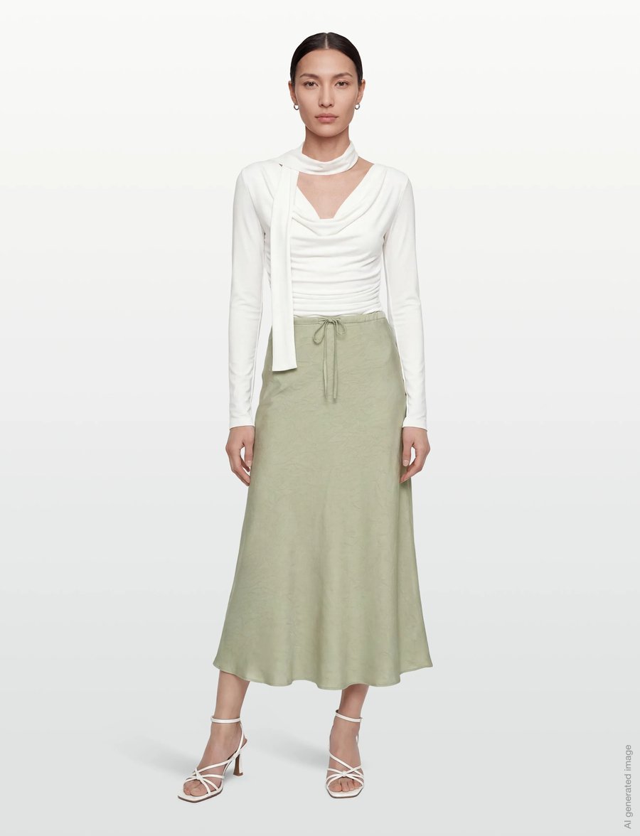 A-View - Emily skirt - satinröcke - dusty green - 0