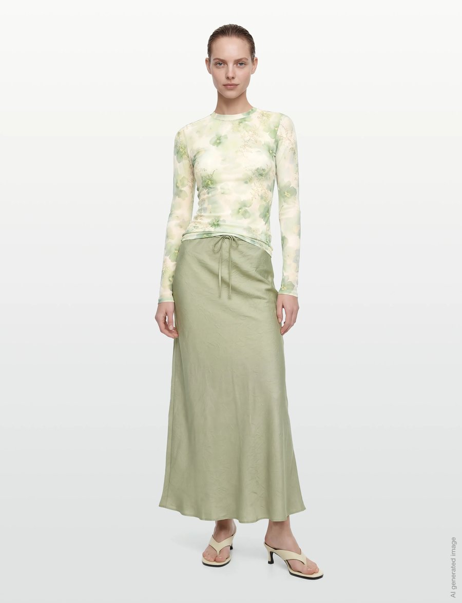 A-View - Emily skirt - satinröcke - dusty green - 0