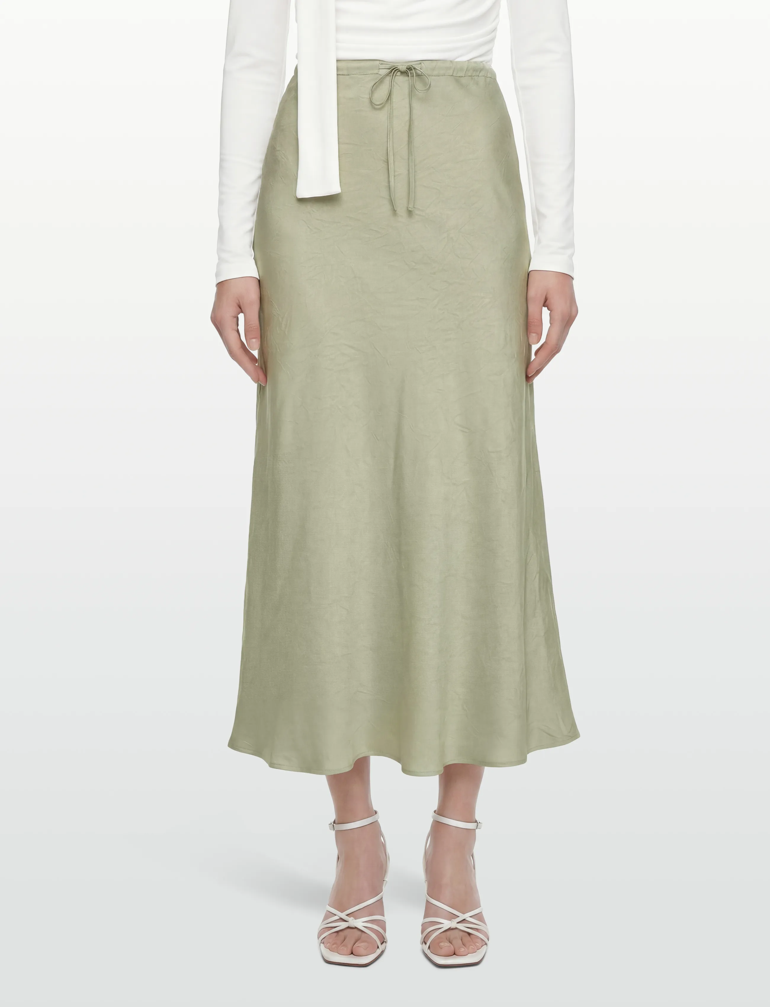 A-View - Emily skirt - satinnederdele - dusty green - 3