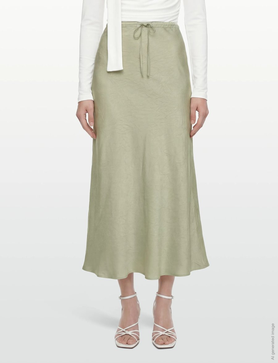 A-View - Emily skirt - satinröcke - dusty green - 3