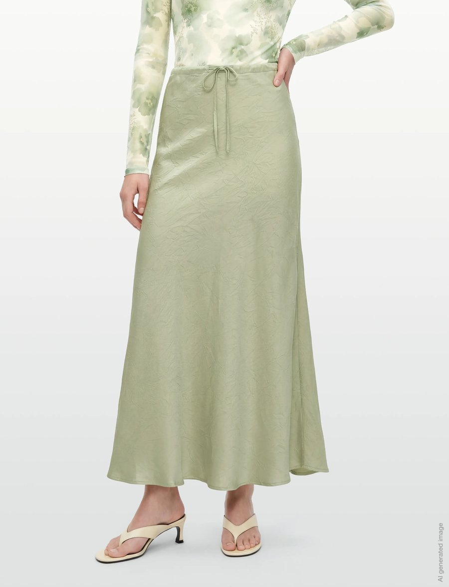A-View - Emily skirt - satinröcke - dusty green - 3