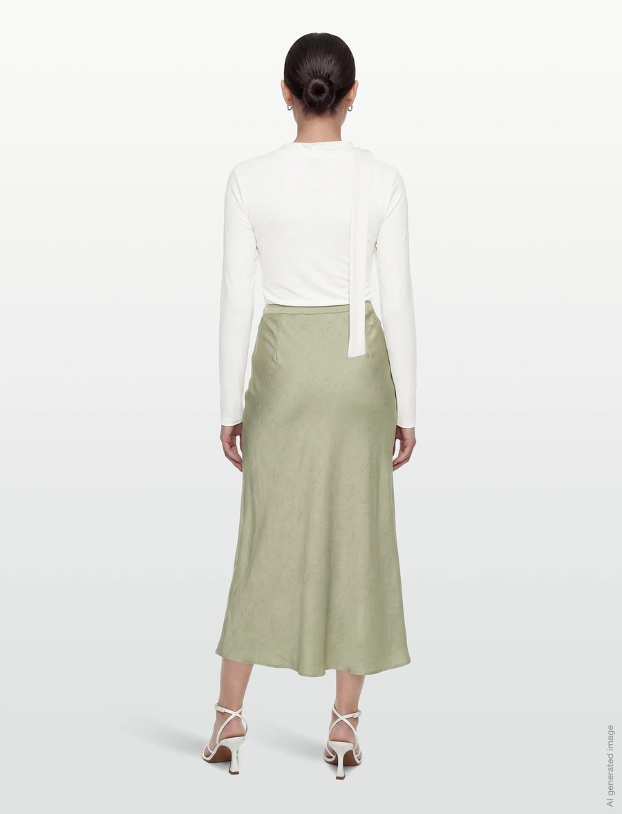 A-View - Emily skirt - satinröcke - dusty green - 4