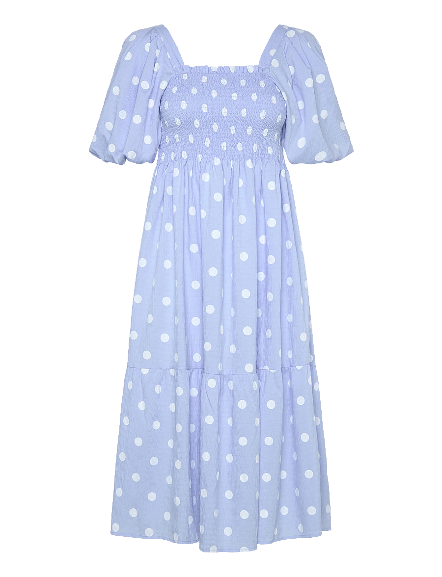 A-View - Cheri dot dress - midimekot - blue/white - 0