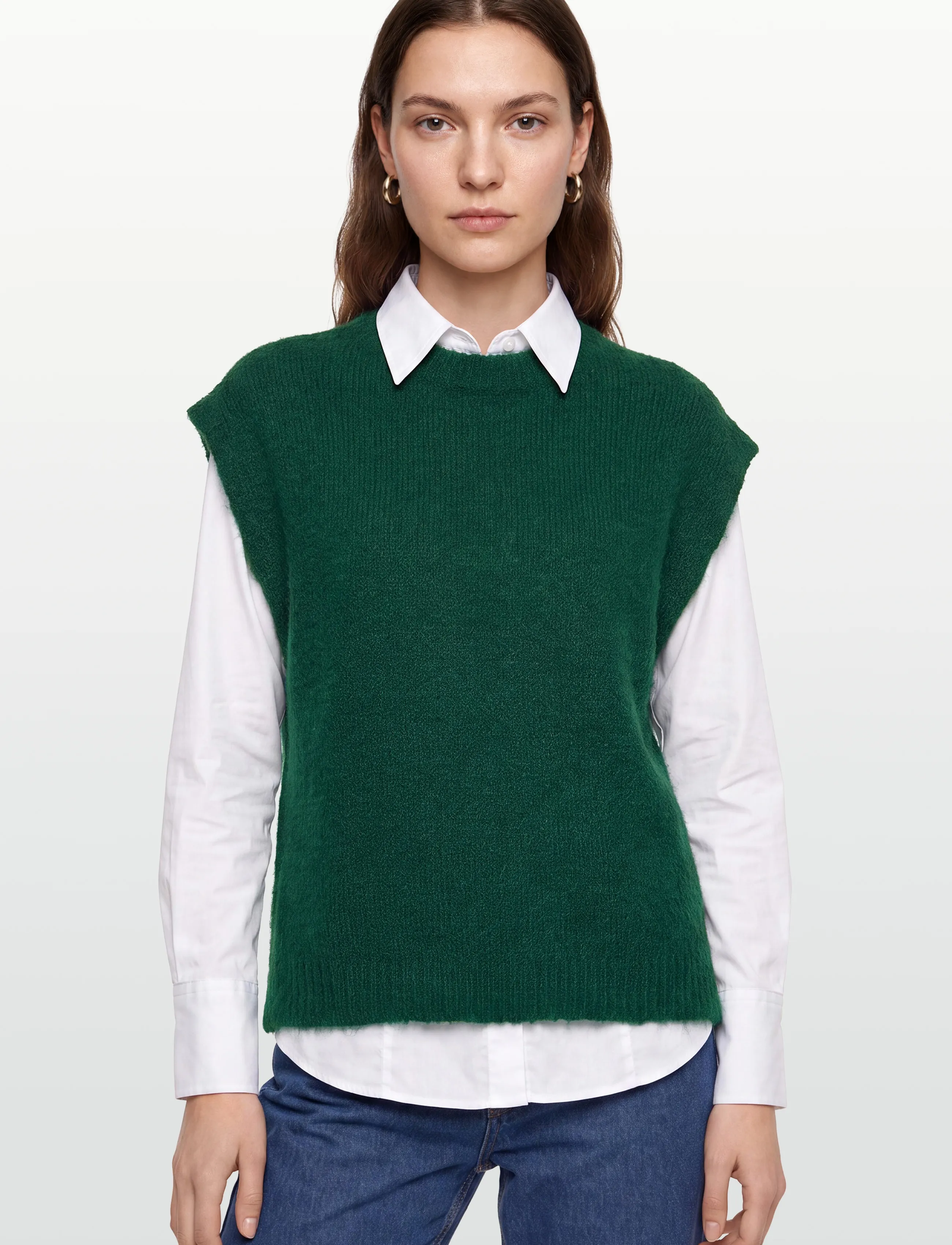 A-View - Patrisia knit vest - stickade västar - 858 dark green - 3