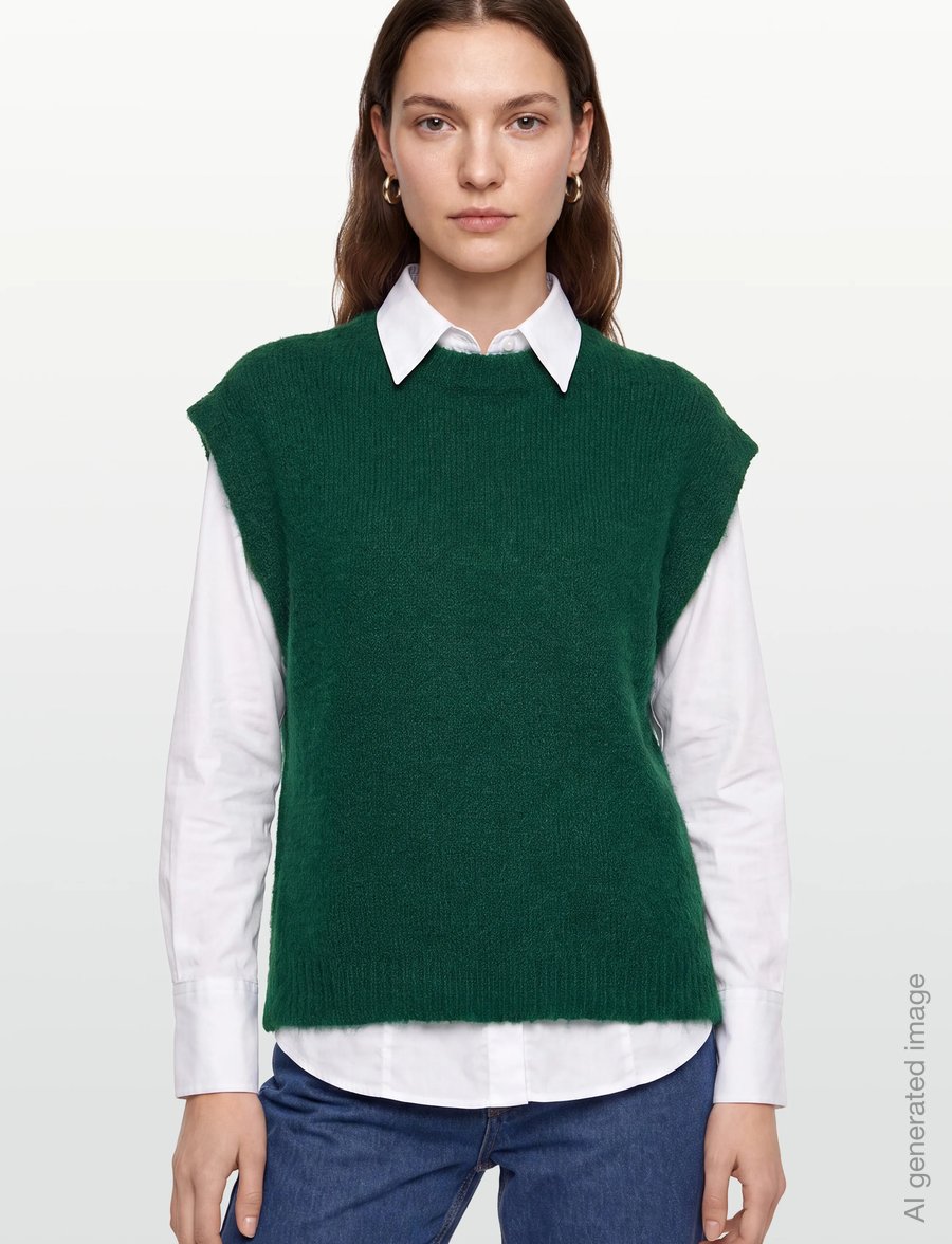 A-View - Patrisia knit vest - knitted vests - 858 dark green - 3