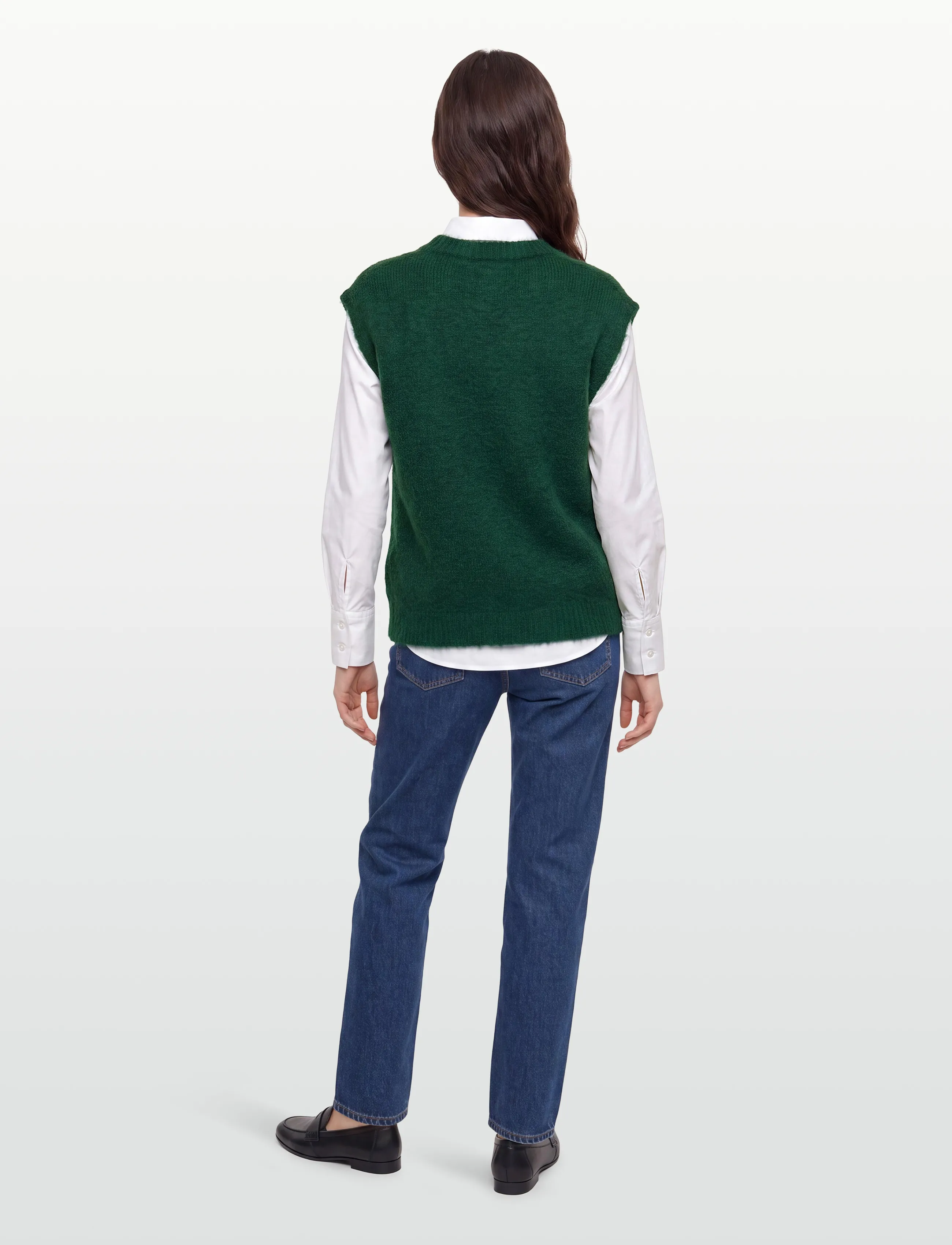 A-View - Patrisia knit vest - stickade västar - 858 dark green - 4