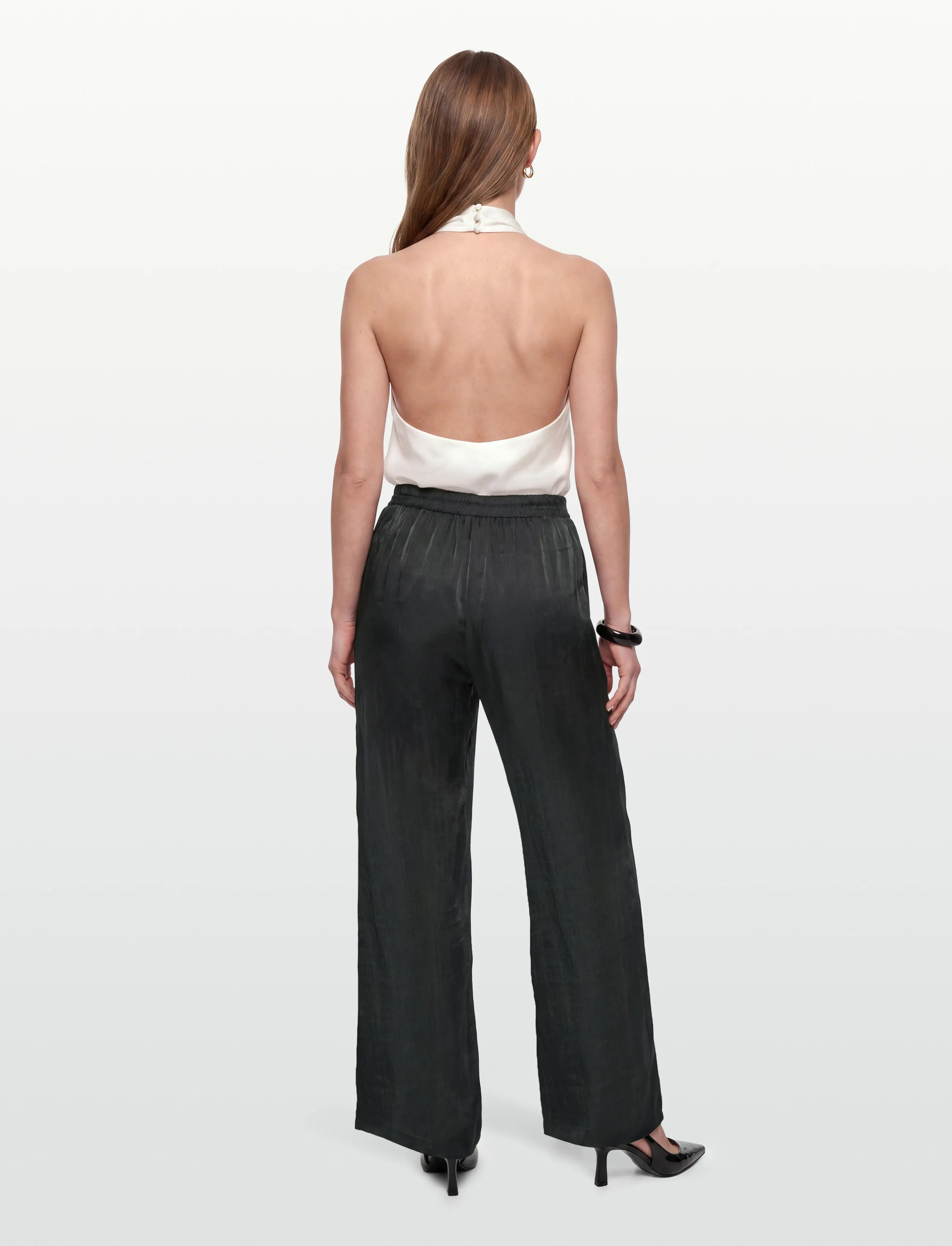 A-View - Vilja pants - wide leg trousers - 999 black - 4