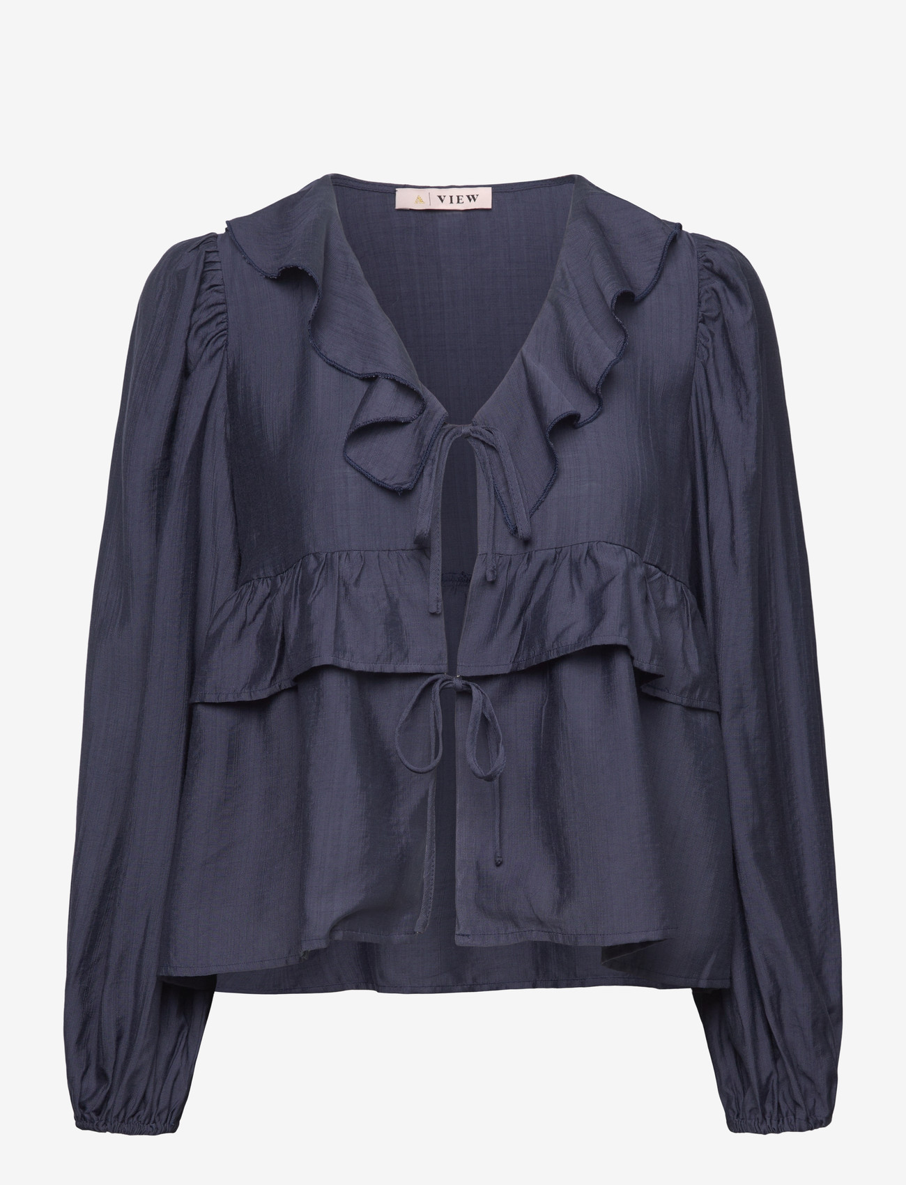 A-View - Charlotte blouse - long sleeved blouses - 699 navy - 0