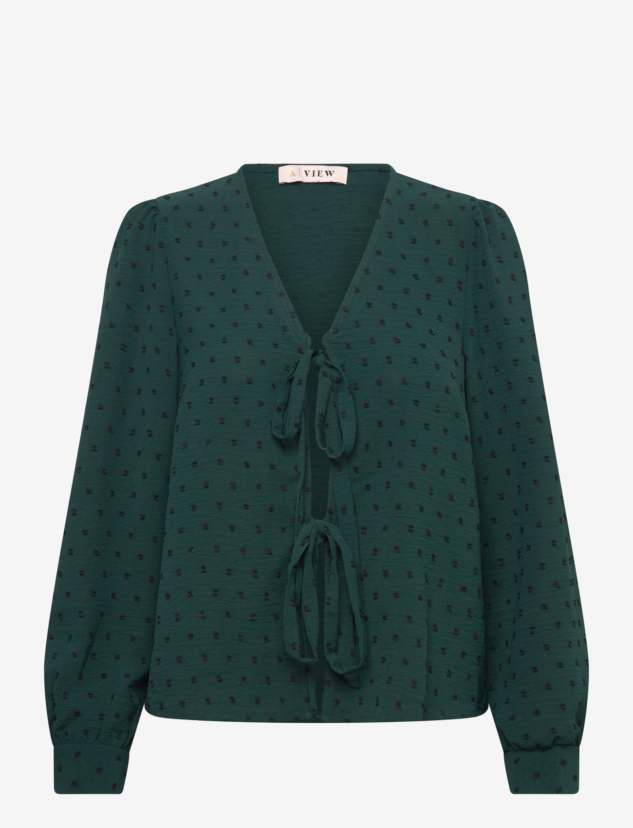 A-View - Sif long sleeve blouse - pikkade varrukatega pluusid - 858 dark green - 0