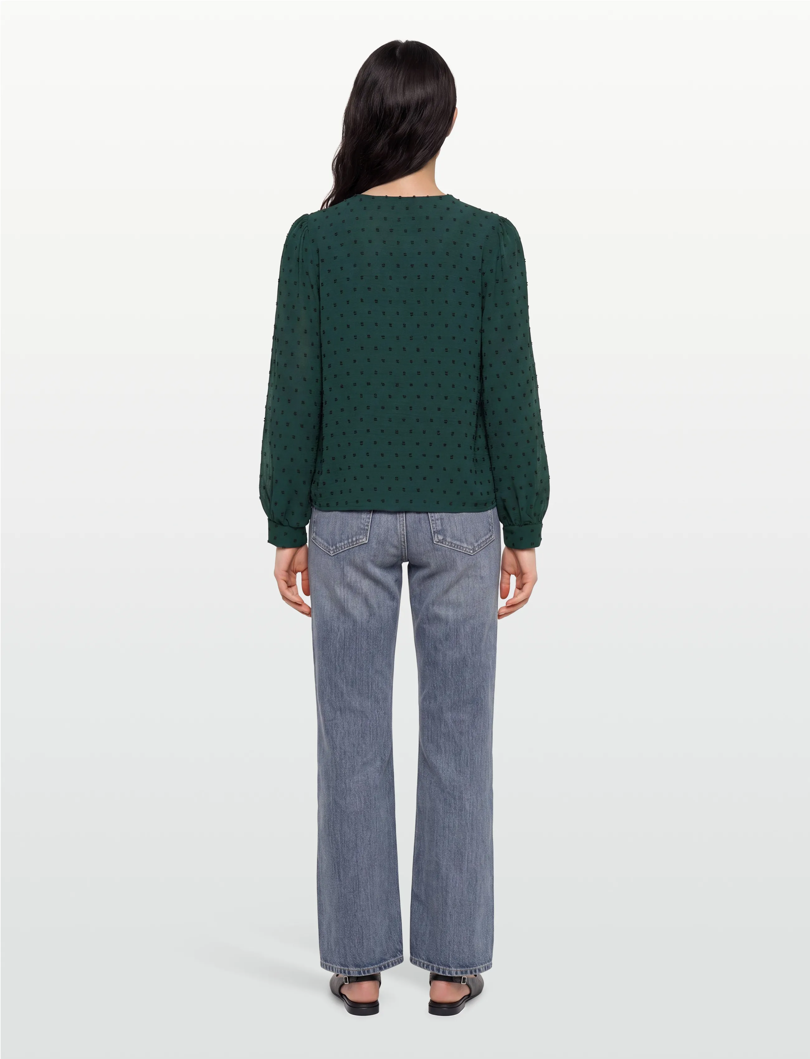 A-View - Sif long sleeve blouse - langærmede bluser - 858 dark green - 4