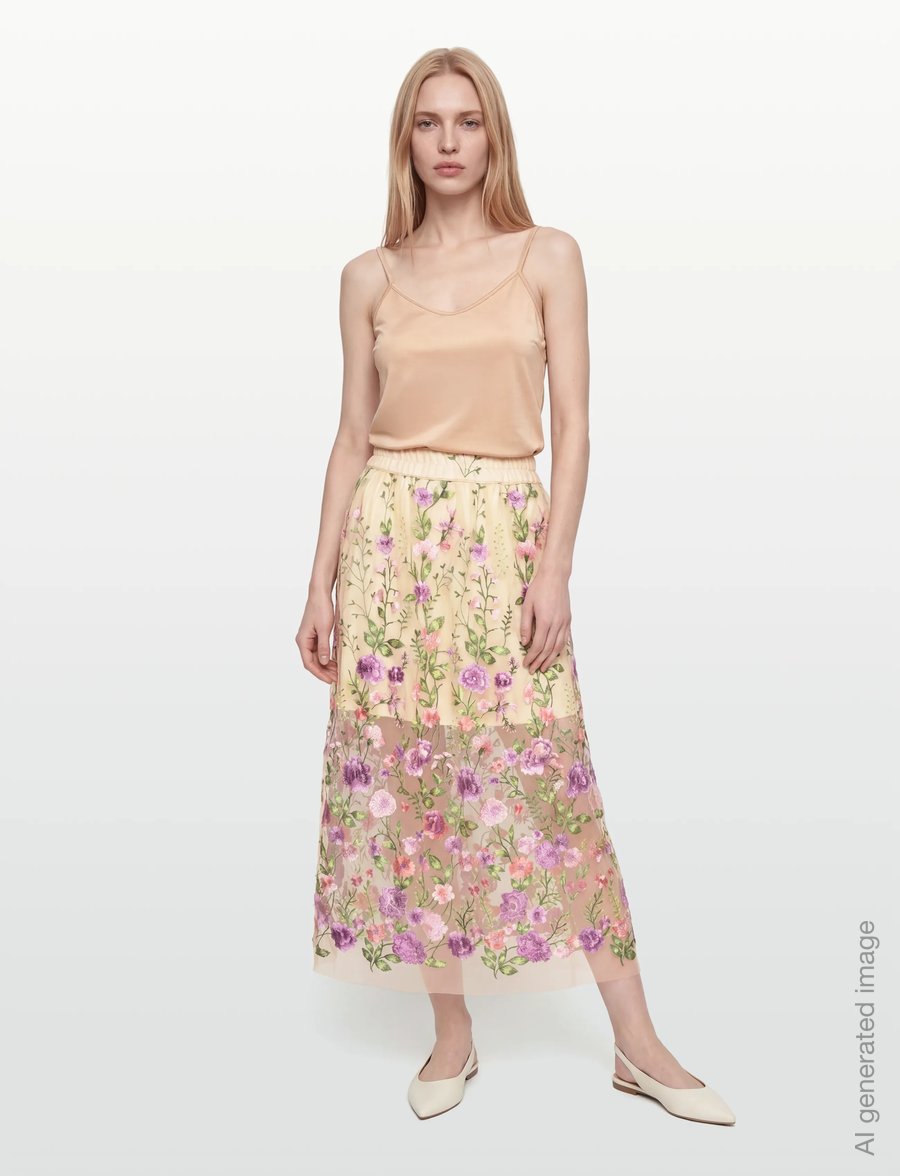 A-View - Slip top - linnen - nude - 0