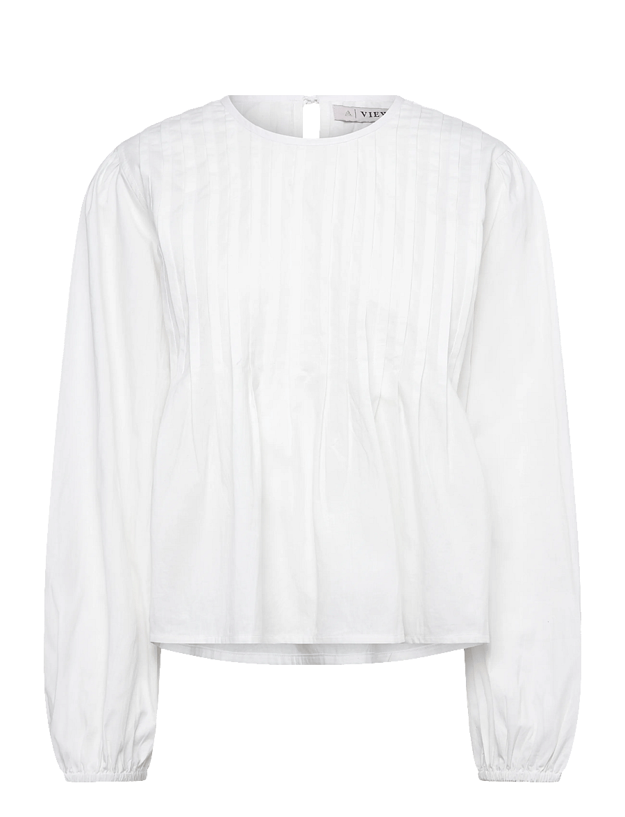 A-View - Saga Long Sleeve Blouse - pikkade varrukatega pluusid - 000 white - 0