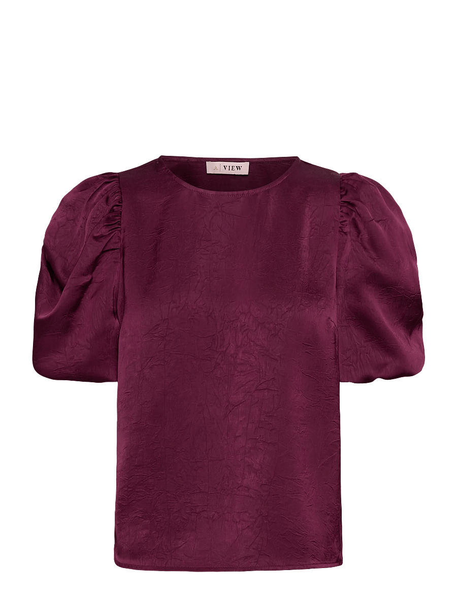A-View - Sinda Blouse - kurzärmelige blusen - bordeaux - 0