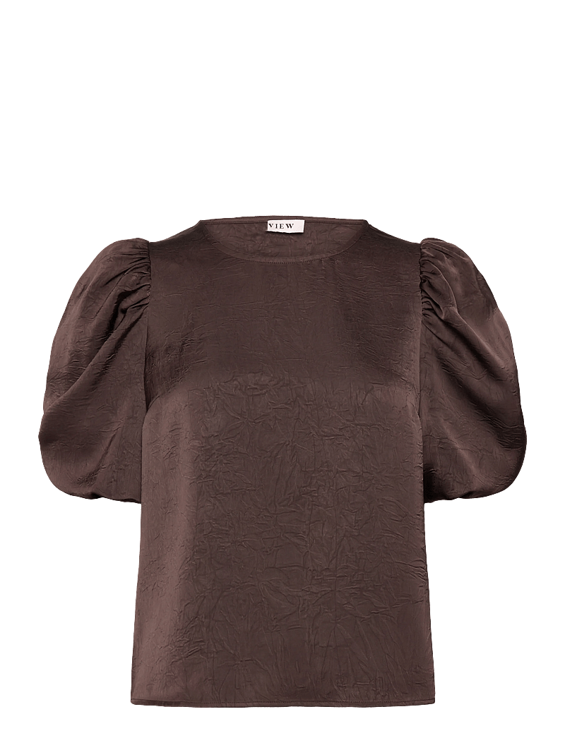 A-View - Sinda Blouse - lühikeste varrukatega pluusid - brown - 0