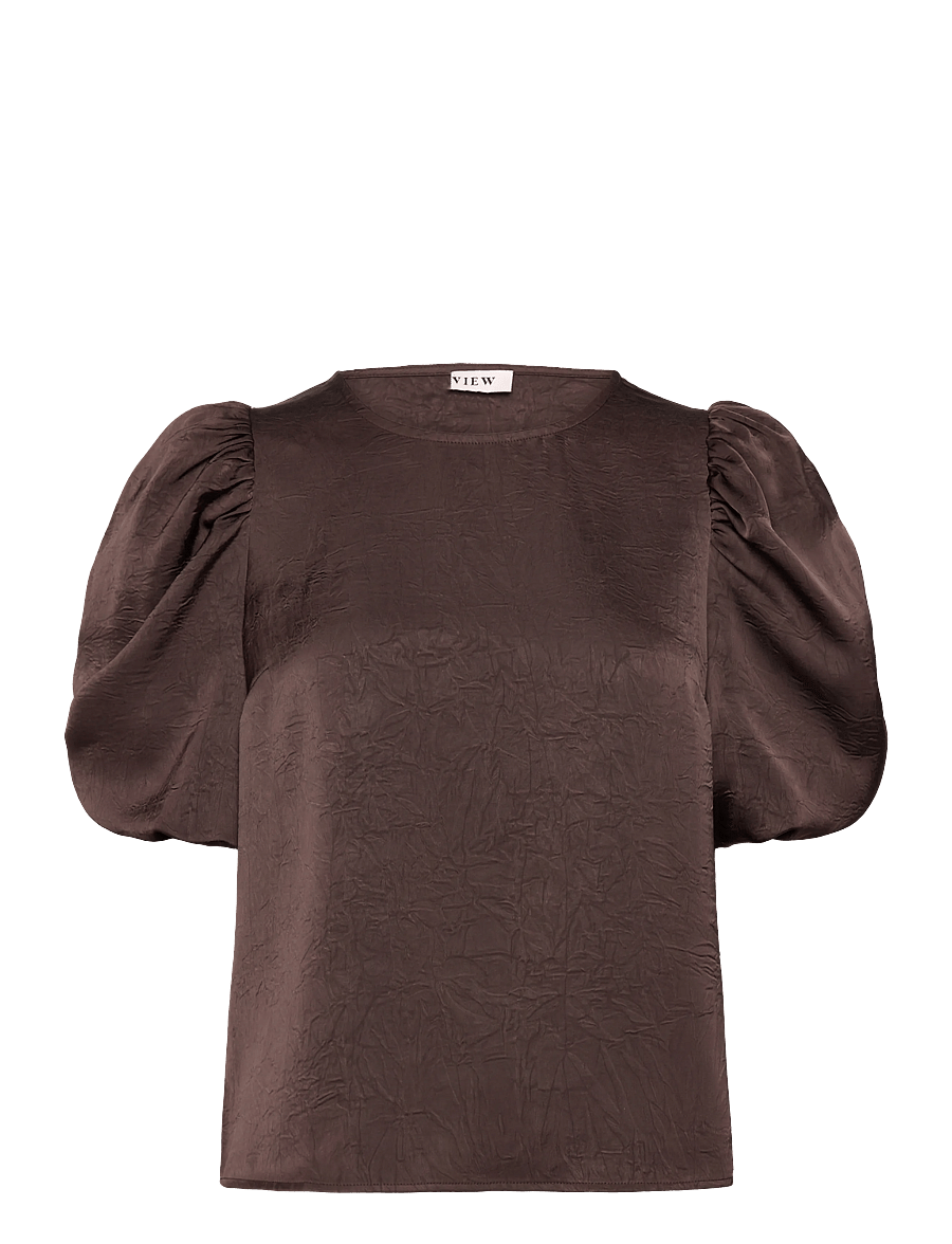 A-View - Sinda Blouse - short-sleeved blouses - brown - 0