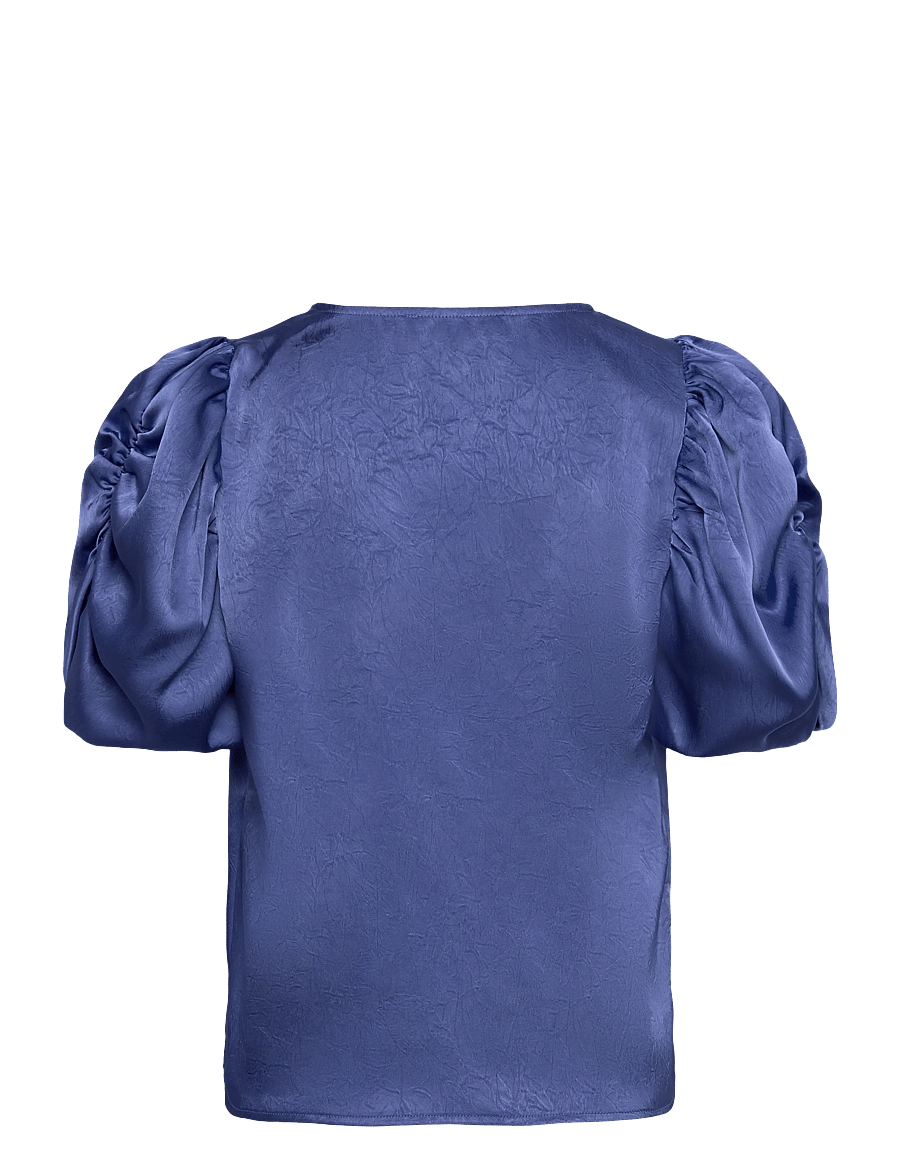 A-View - Sinda Blouse - short-sleeved blouses - medium blue - 1