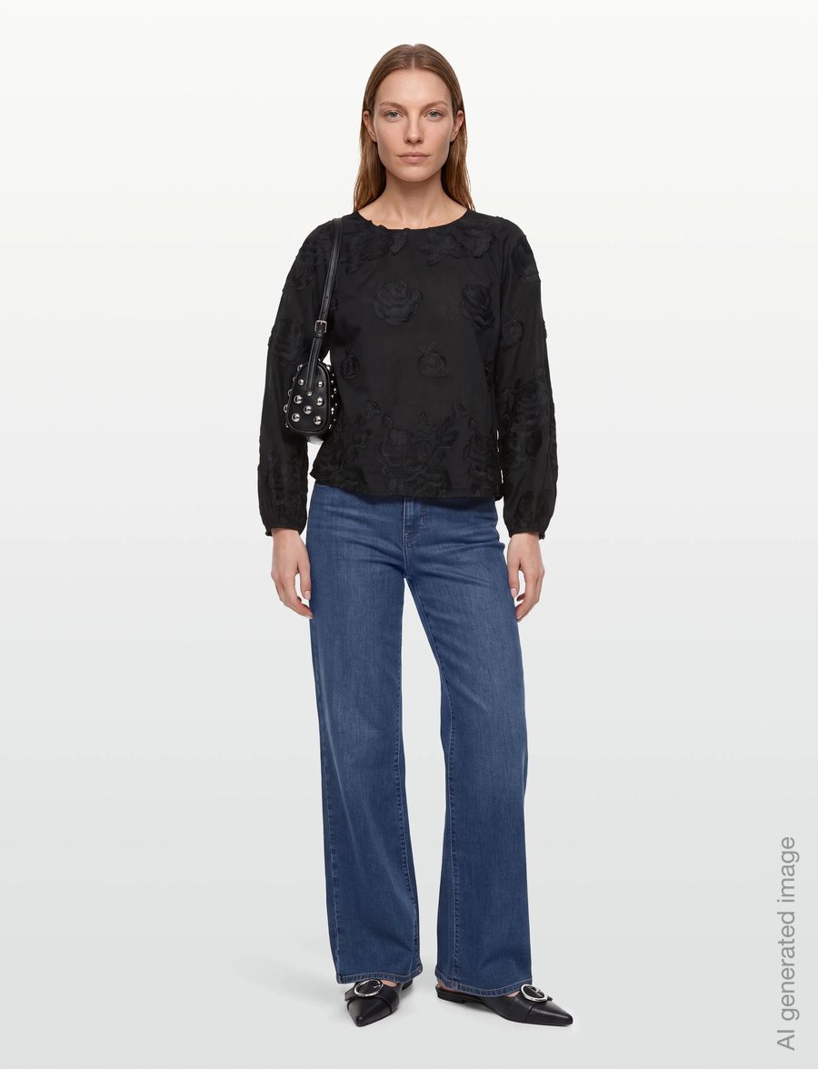 A-View - Rosamarie blouse - langärmelige blusen - 999 black - 0
