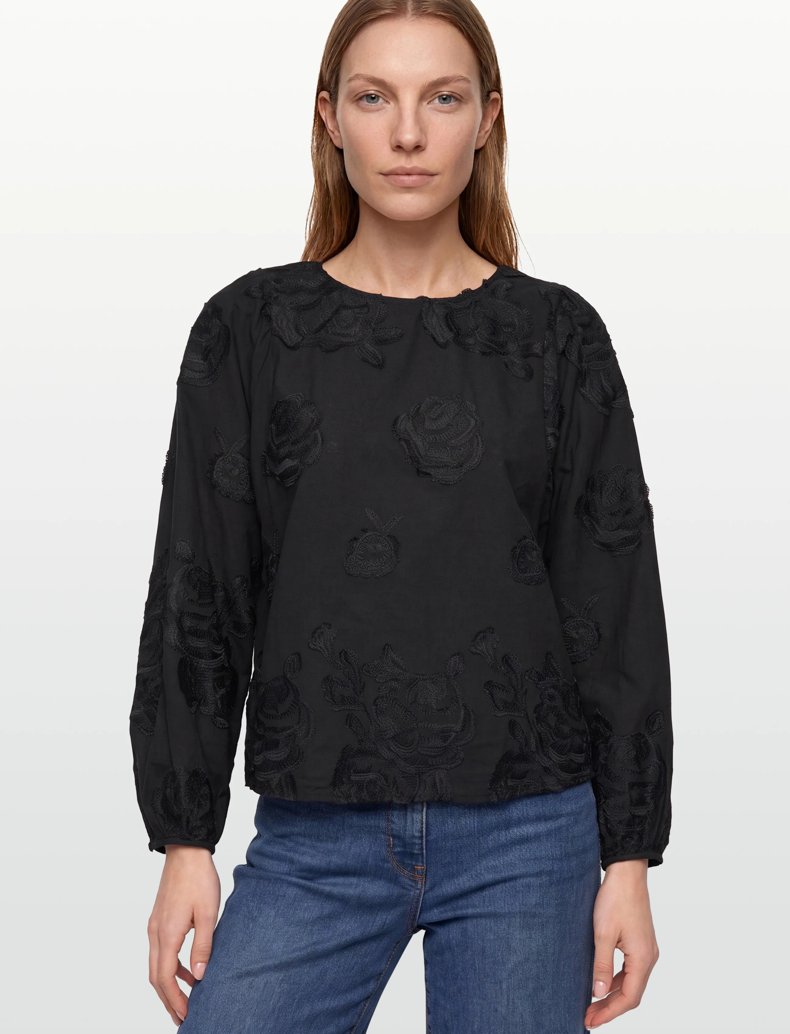 A-View - Rosamarie blouse - langärmlige blusen - 999 black - 3