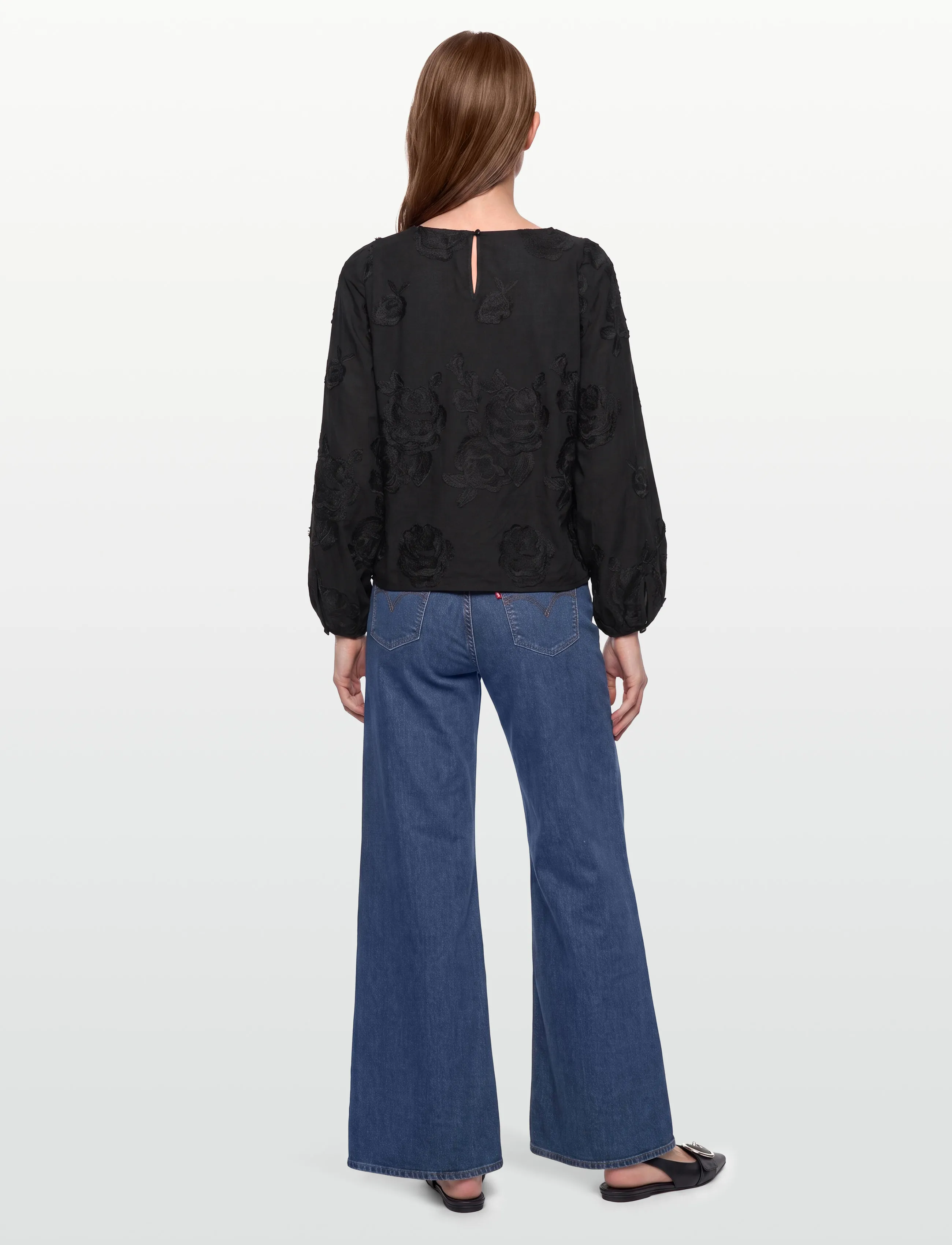 A-View - Rosamarie blouse - langärmlige blusen - 999 black - 4