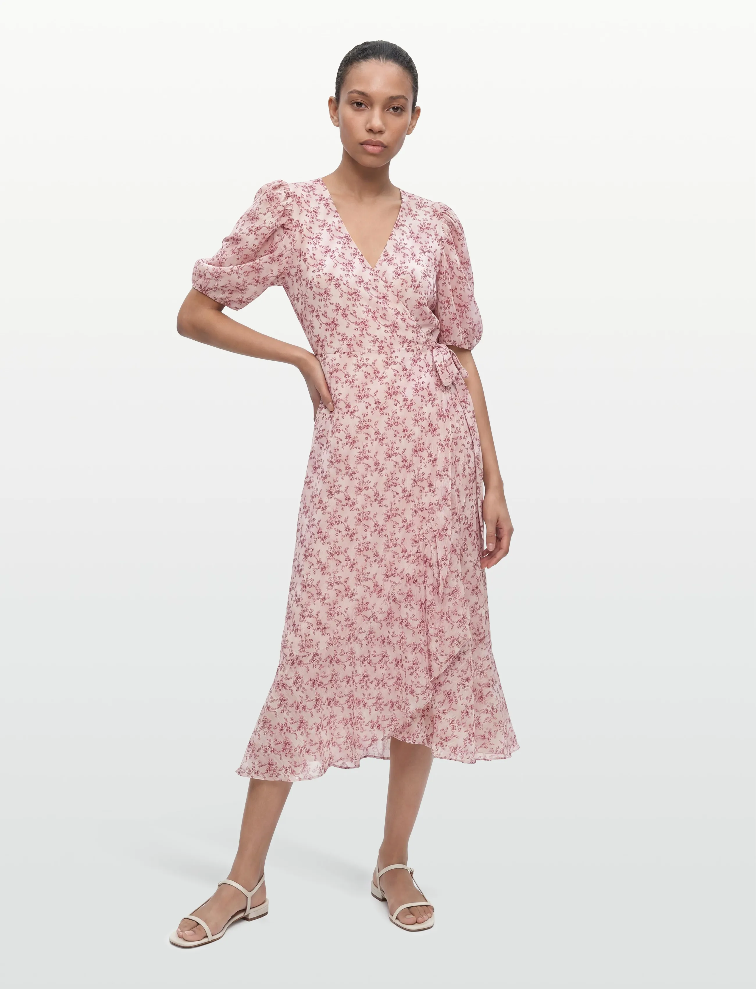 A-View Sinda Print Dress, Kvinder, Mønstret Slå Om Kjole, Pink, Str: 40
