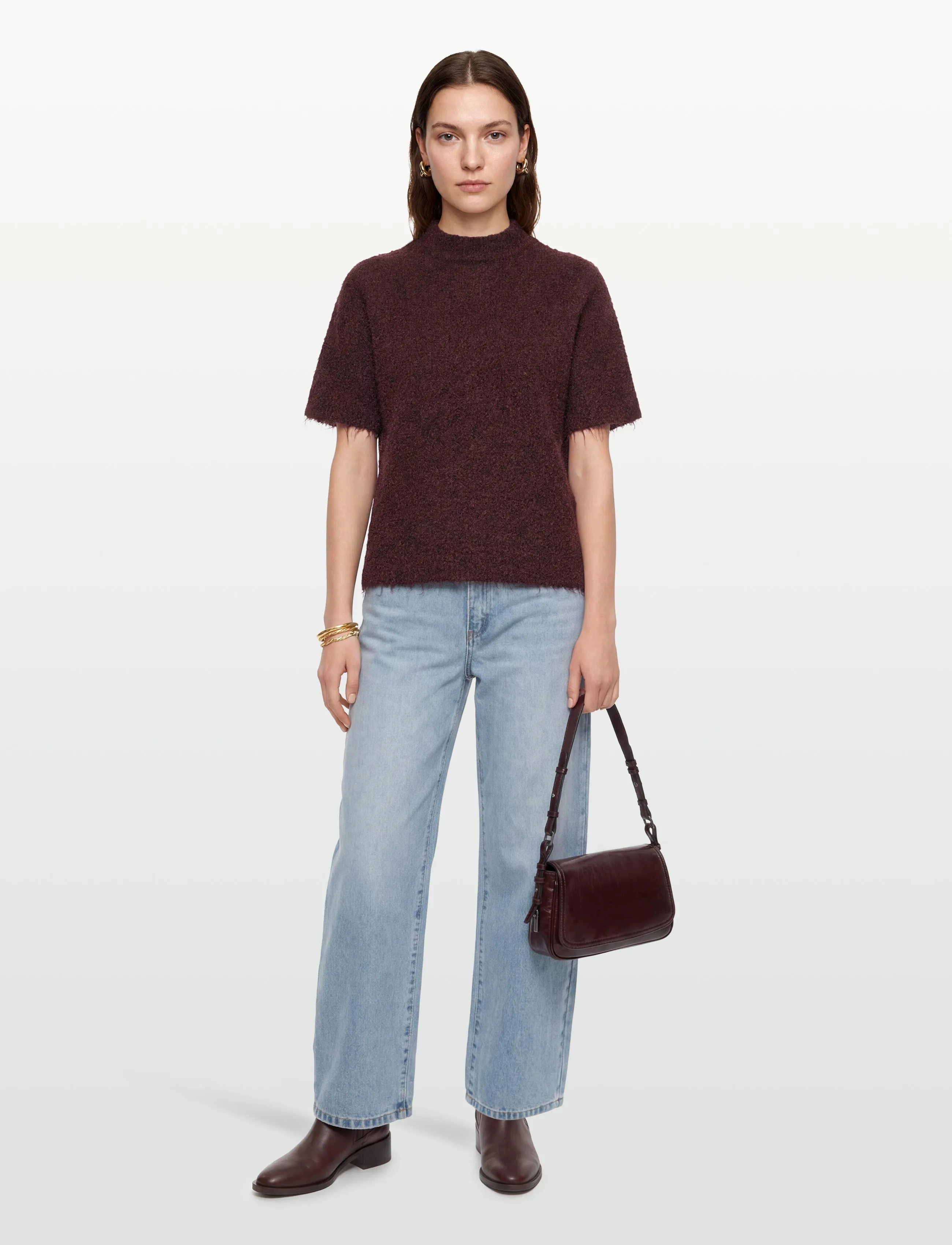 A-View Dinea Knit Pullover, L, Burgundy, Strik > Trøjer, Dame