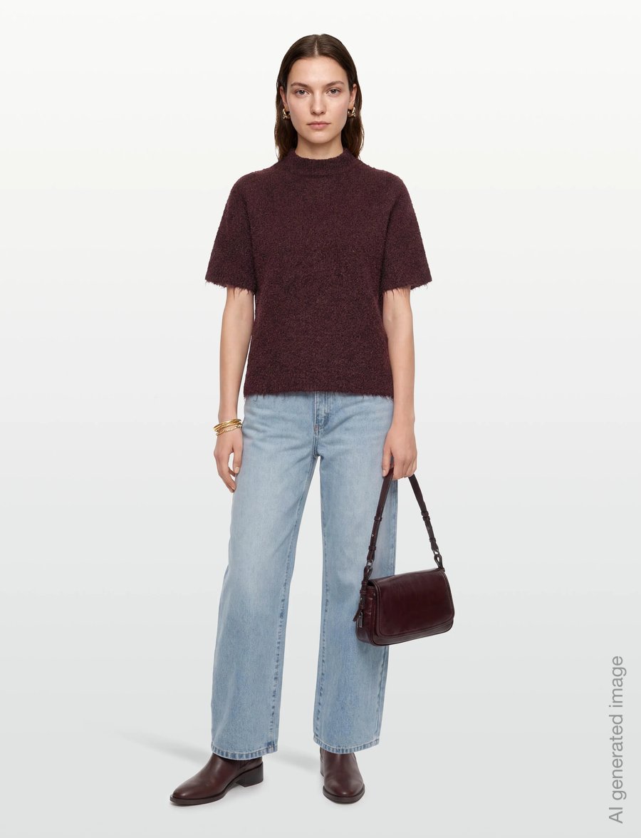 A-View - Dinea knit pullover - striktrøjer - 042 bordeaux - 0