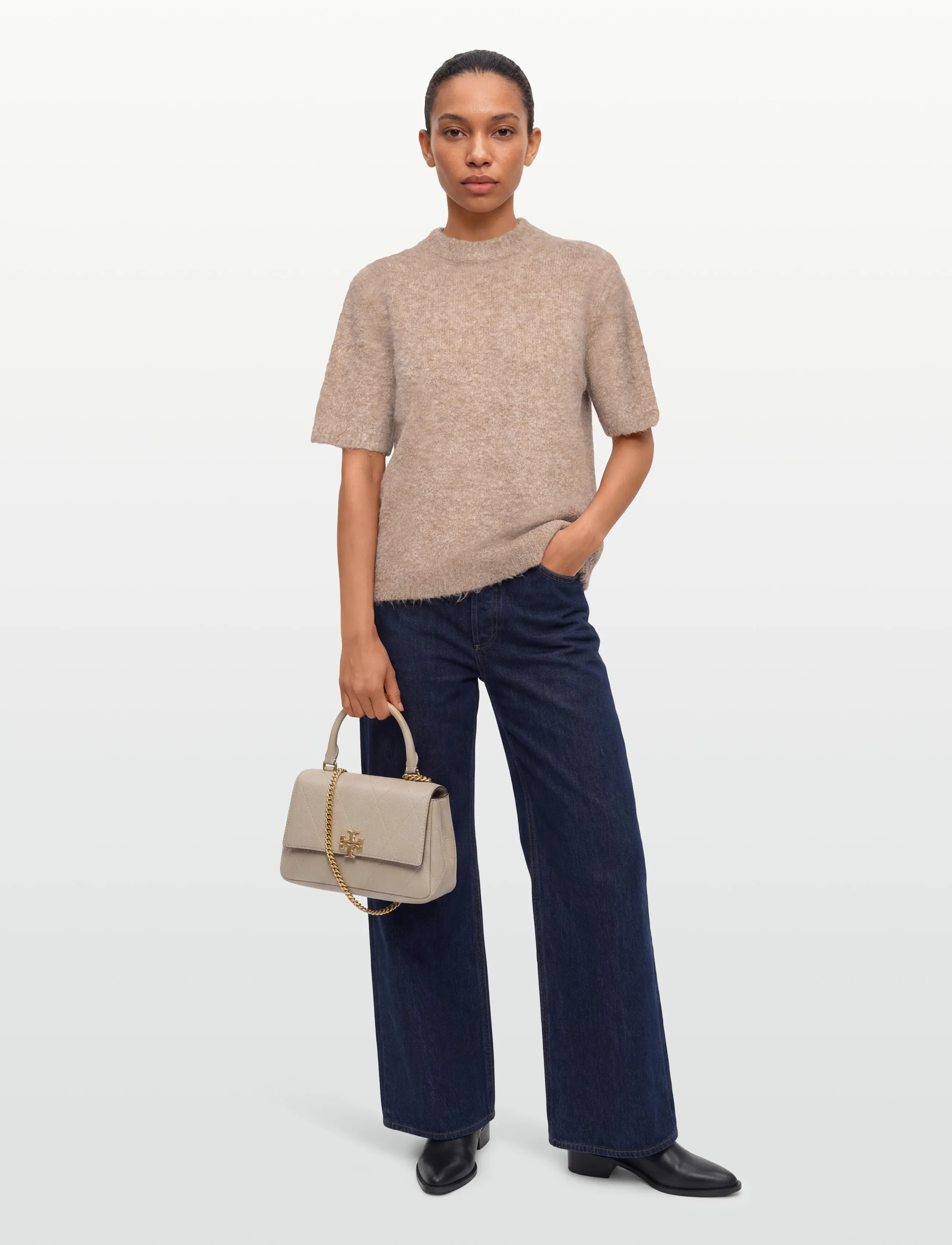 A-View Dinea Knit Pullover, XS, Beige, Strik > Trøjer, Dame