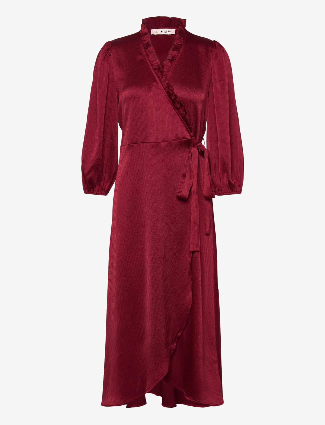 A-View - Peony 3/4 Sleeve dress - robes portefeuille - bordeaux - 0