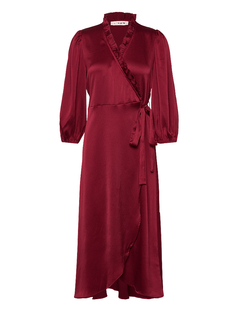 A-View - Peony 3/4 Sleeve dress - robes portefeuille - bordeaux - 0