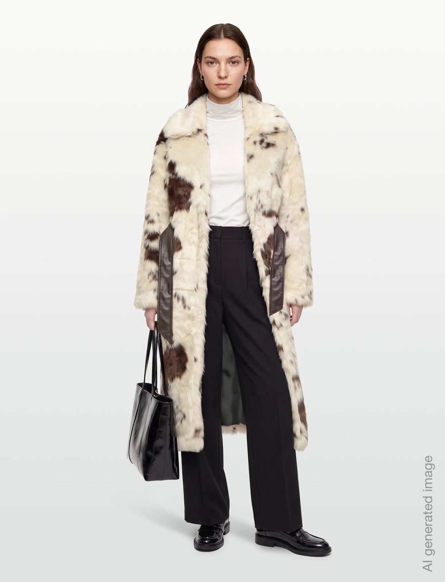 A-View - Kolvina coat - kunstpelz - 193 brown/white - 0